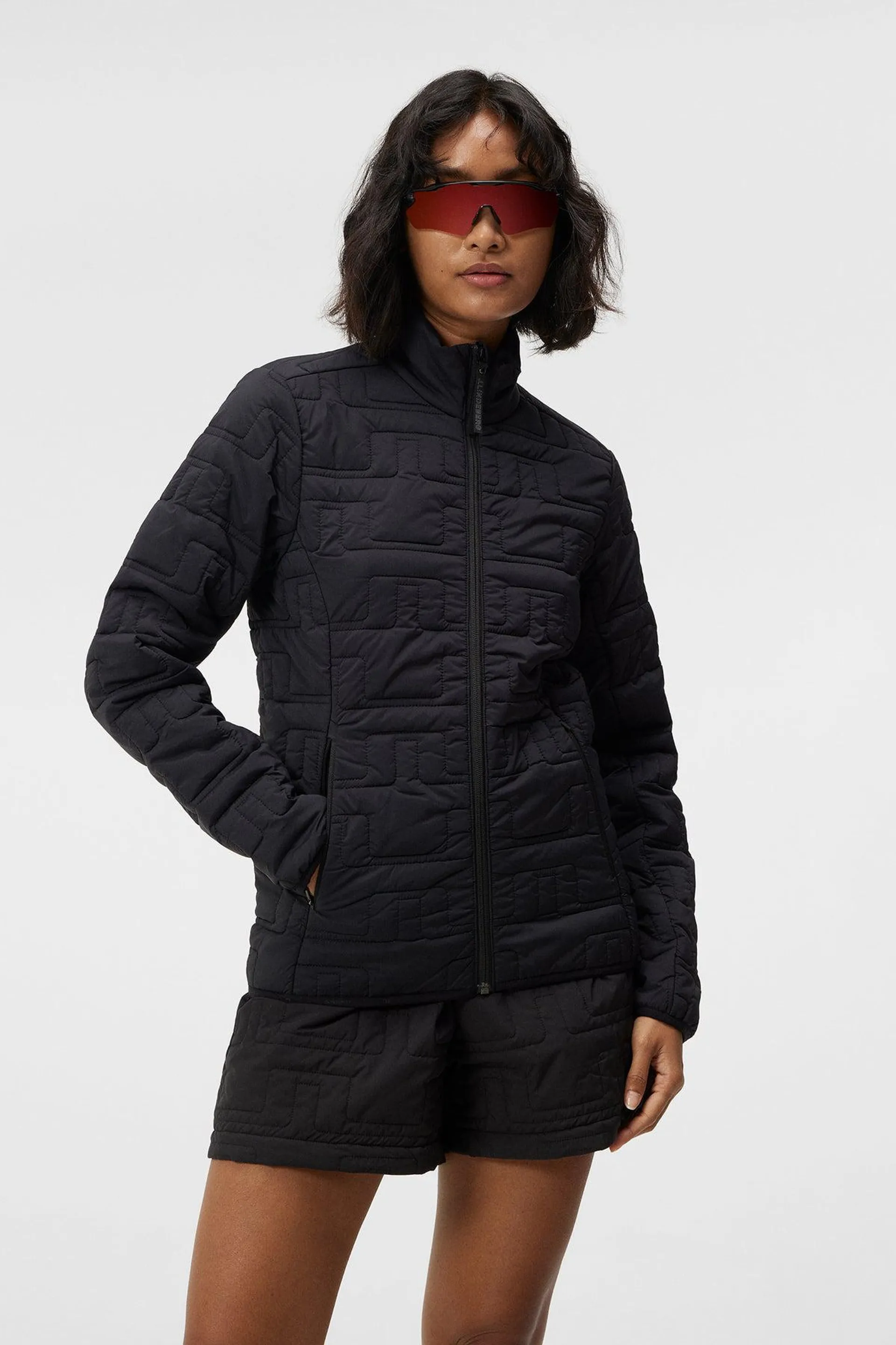 Marble Quilted Jacket Black