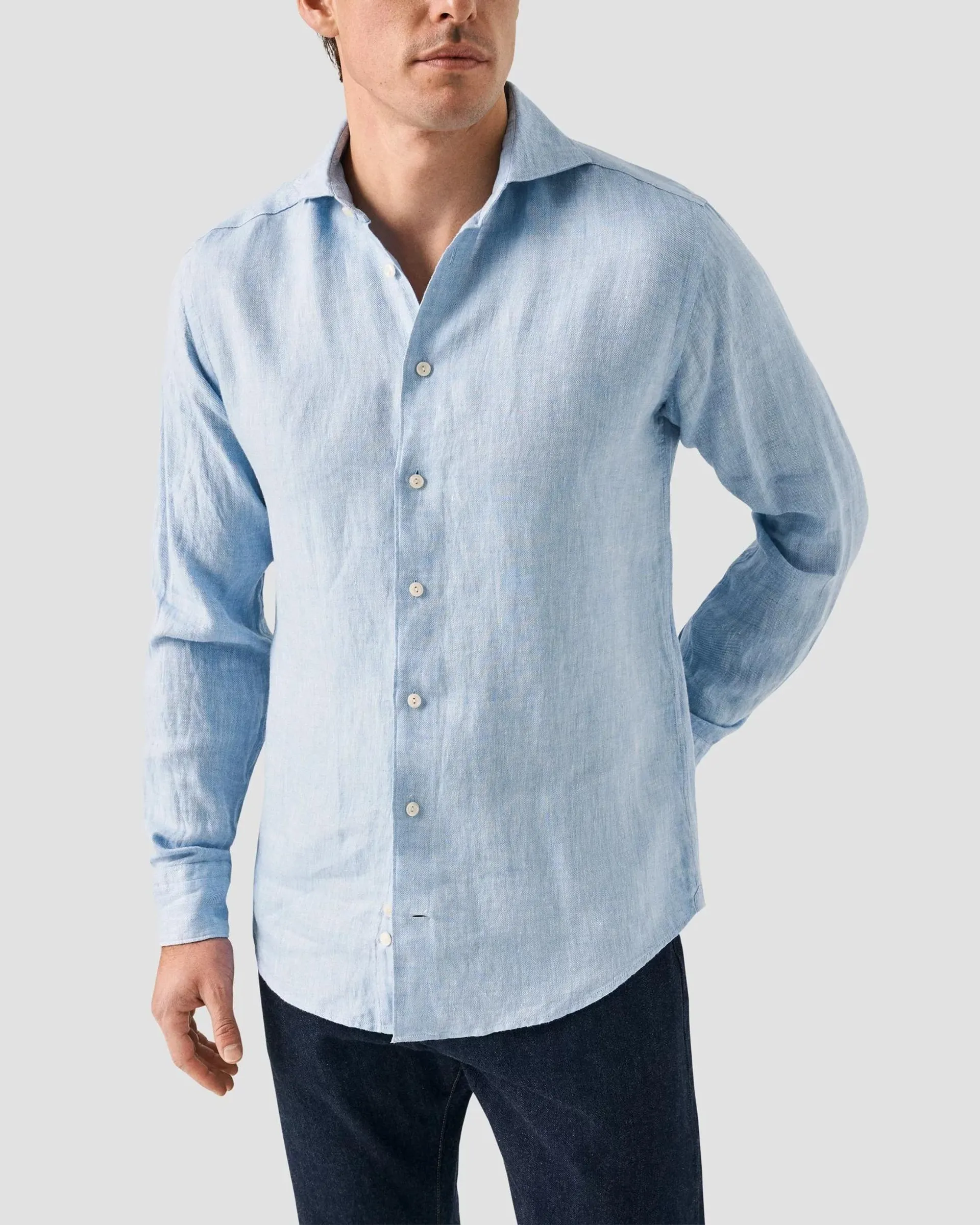 Blue Linen Twill Shirt