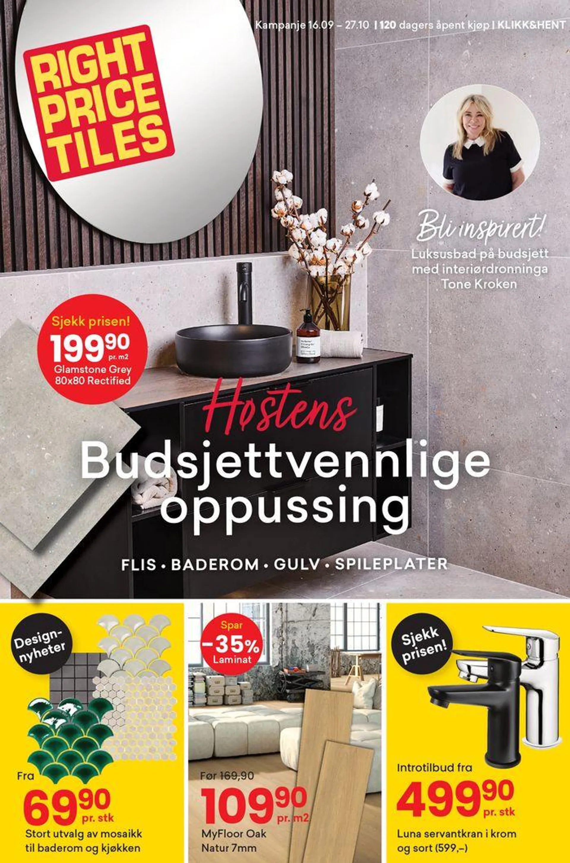 Right Price Tiles folder fra 19. september til 27. oktober 2024 - kundeavisside 1