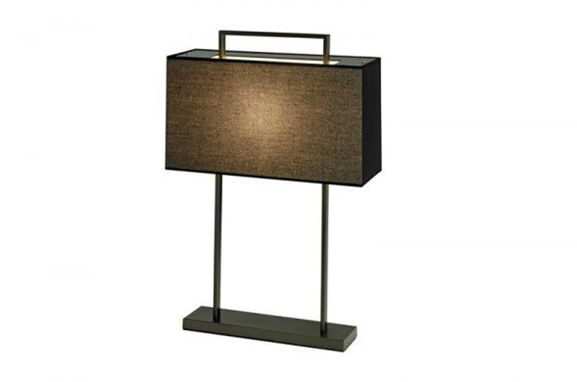 Bord lampe Aruba H65cm Firkant 2 pinner sort sort skjerm