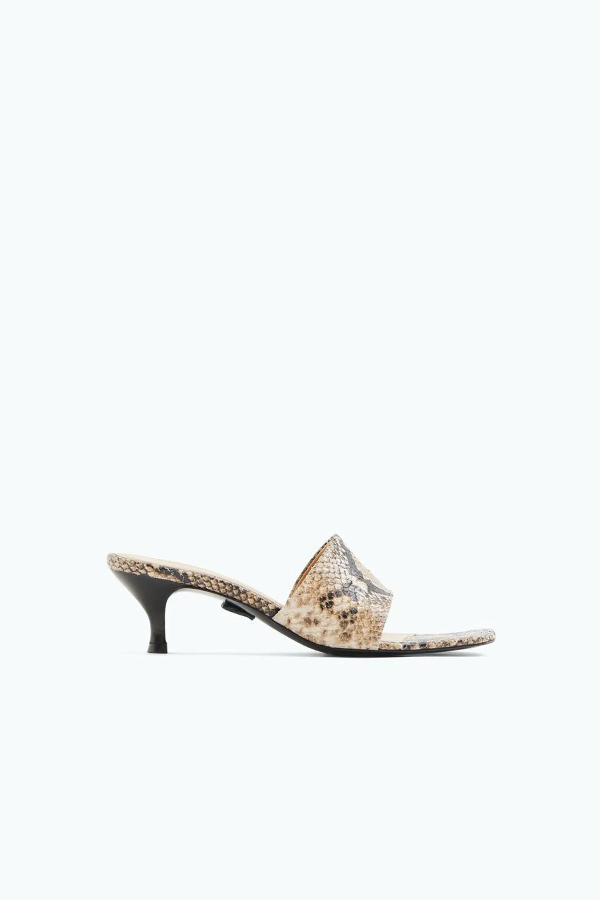 Lace Up Sandals Printed Beige Snake