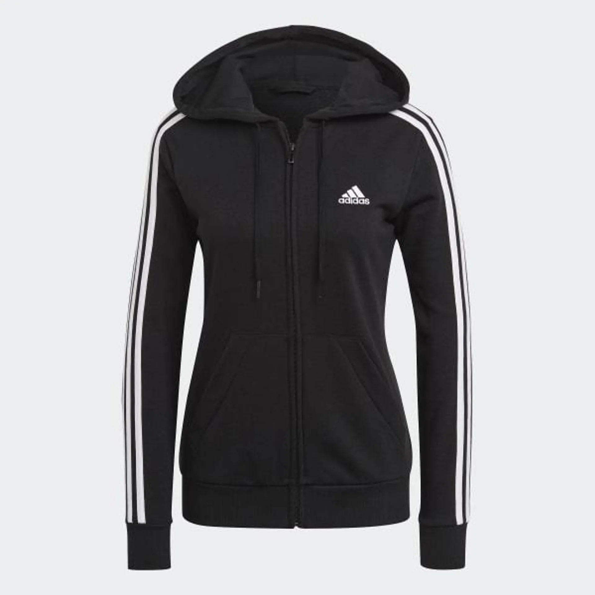 Essentials French Terry 3-Stripes Full-Zip Hettegenser