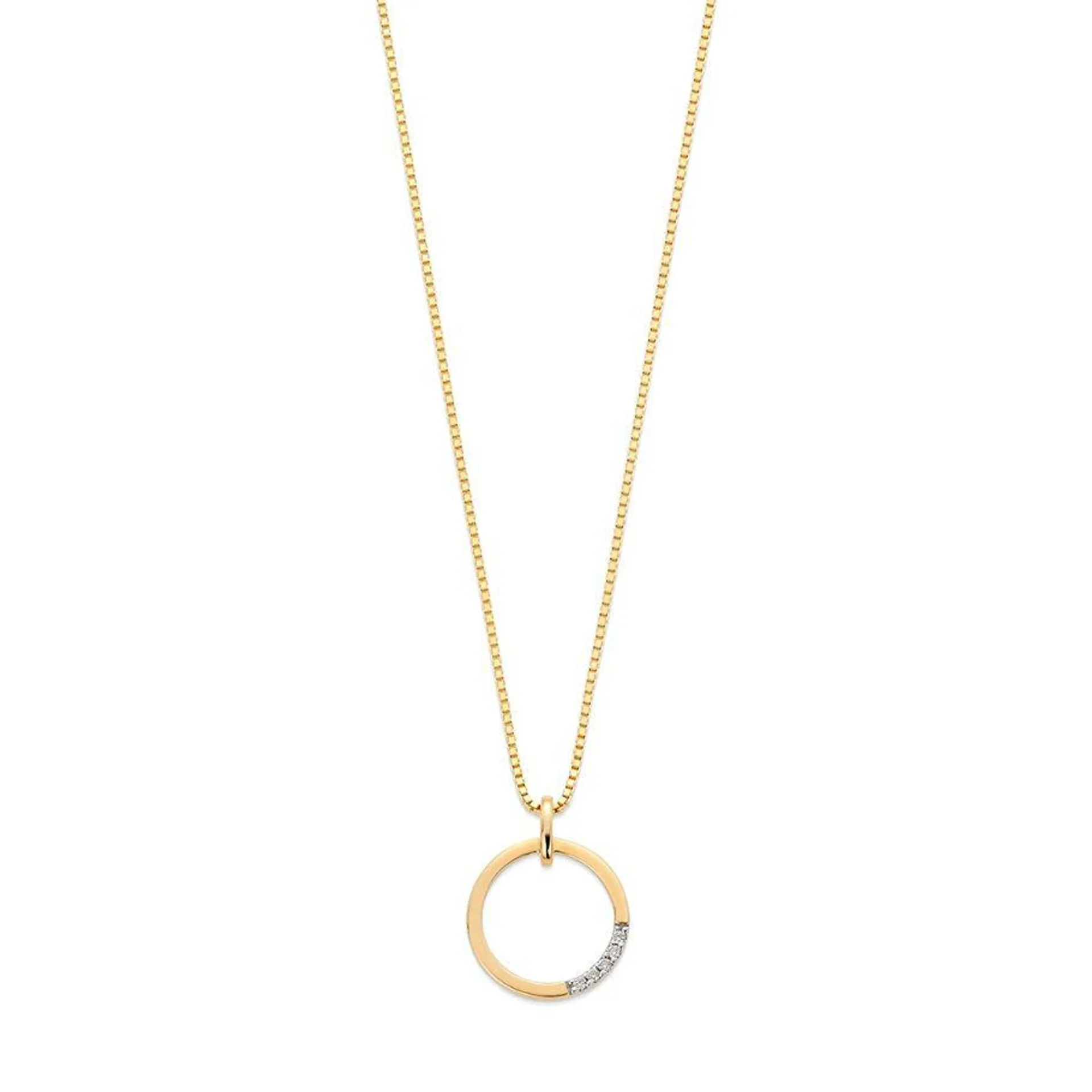 Diamantsmykke 585 Gult Gull 0,03 ct.