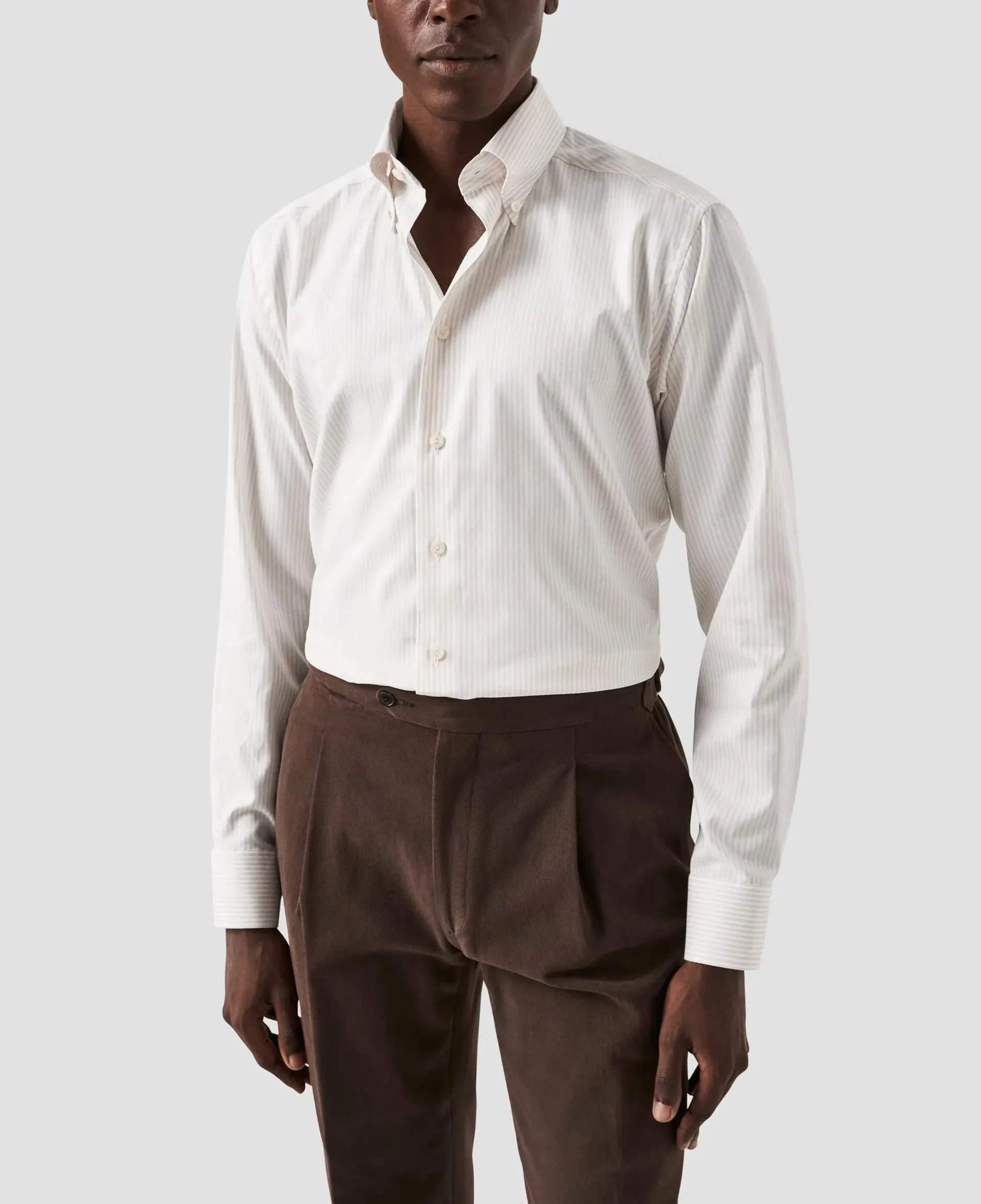 Beige Bengal Striped Signature Oxford Shirt