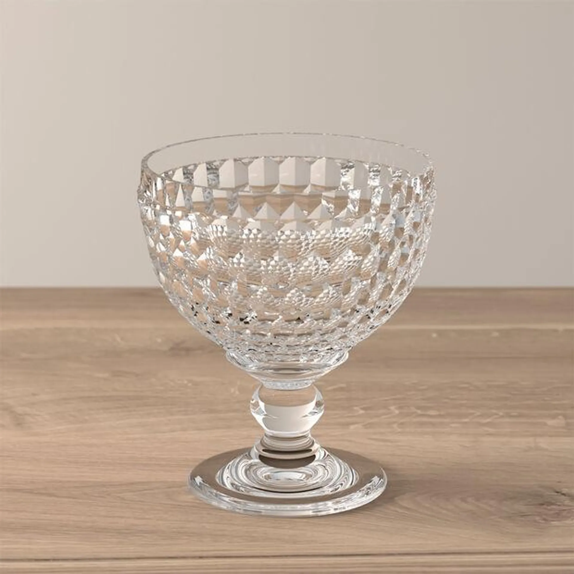 Boston Champagne coupe and dessert bowl, clear