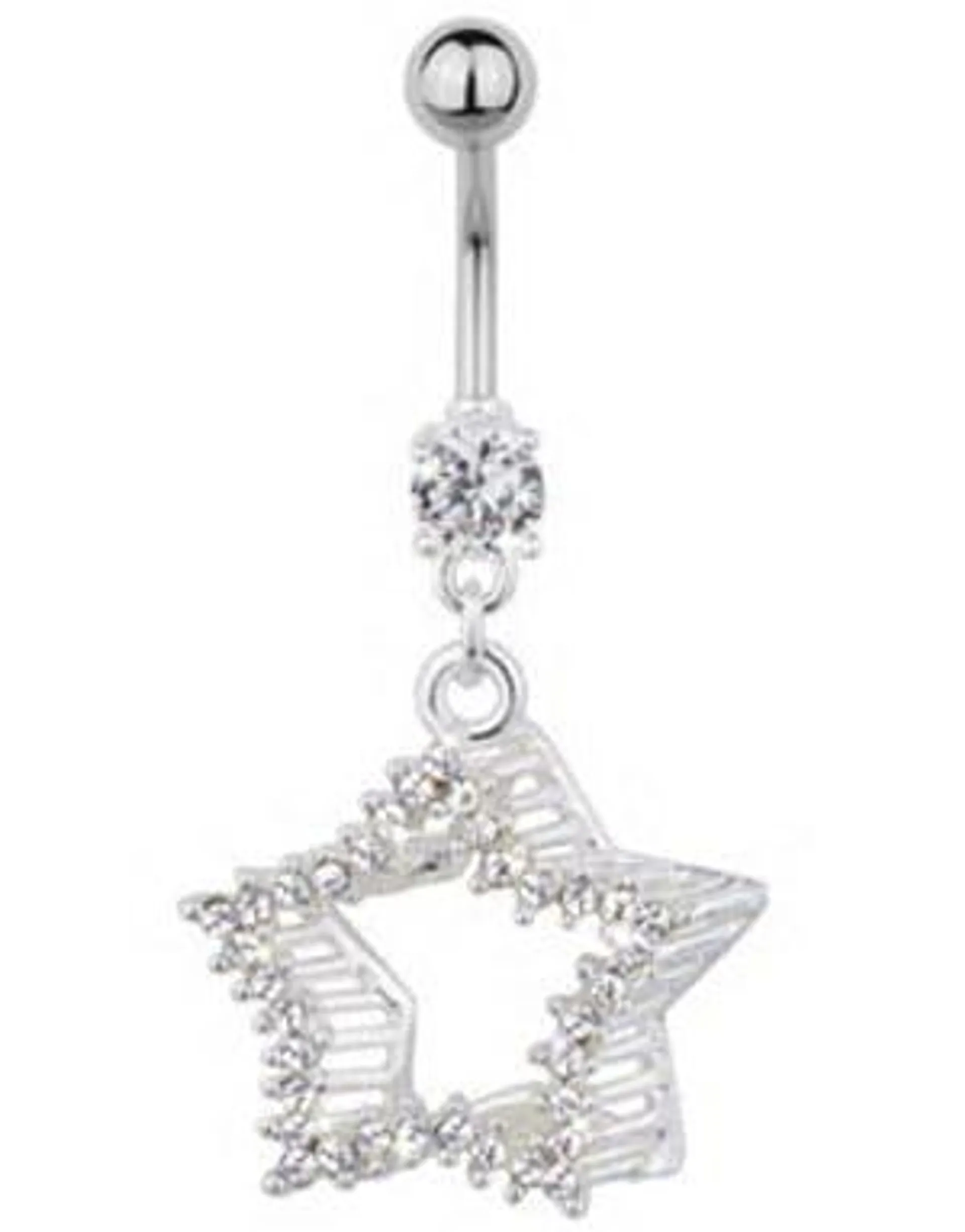 Shooting Star Belly Piercing - White