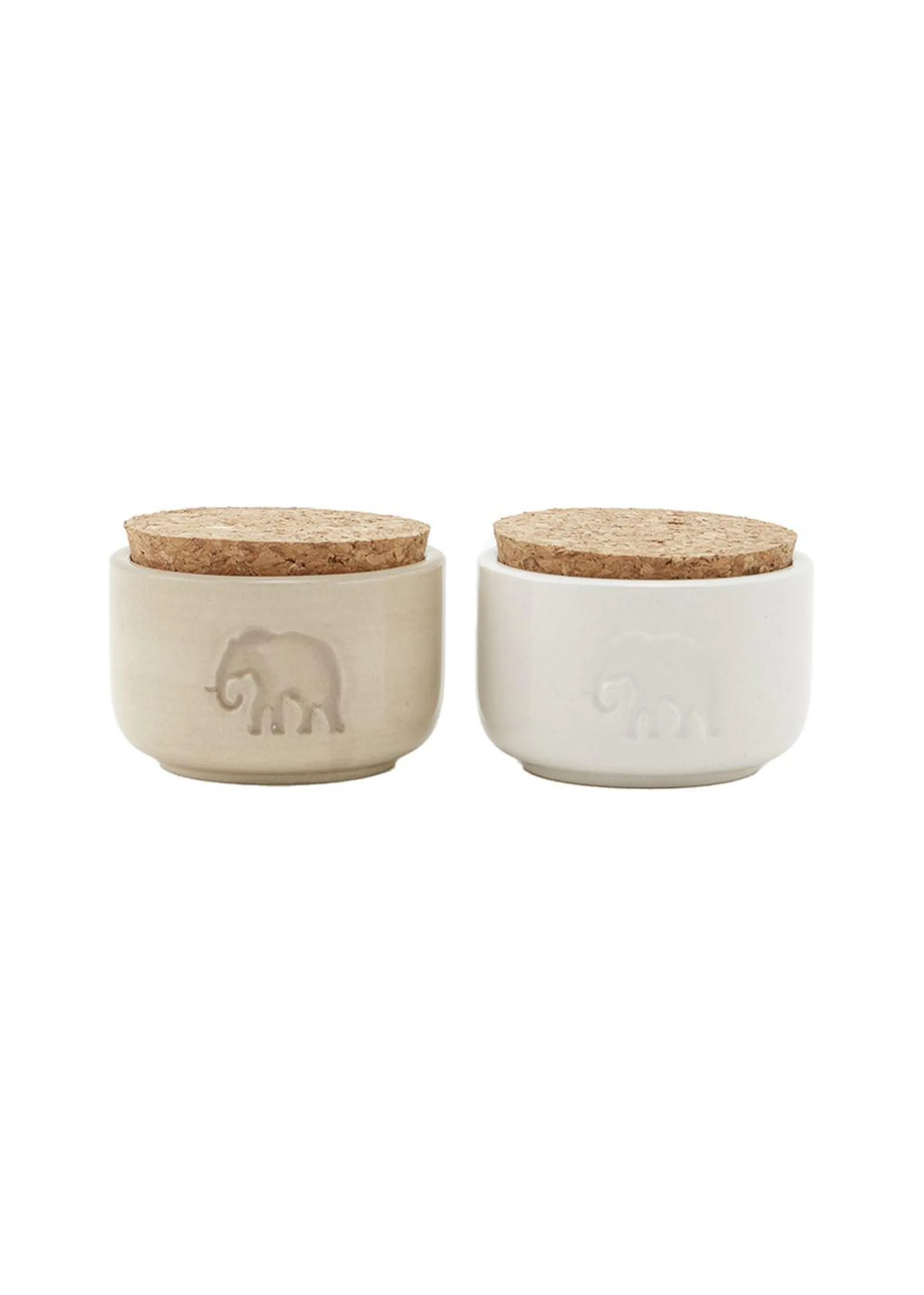 Stoneware salt and pepper jars