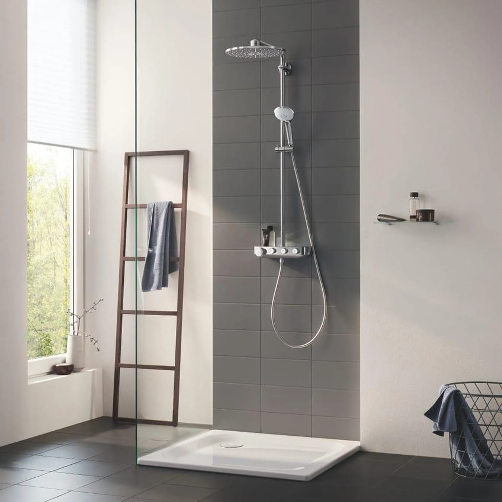 GROHE EUPHORIA SMARTCONTROL SYSTEM 310 DUO DUSJSETT M/TAKDUSJ OG DUSJBATTERI