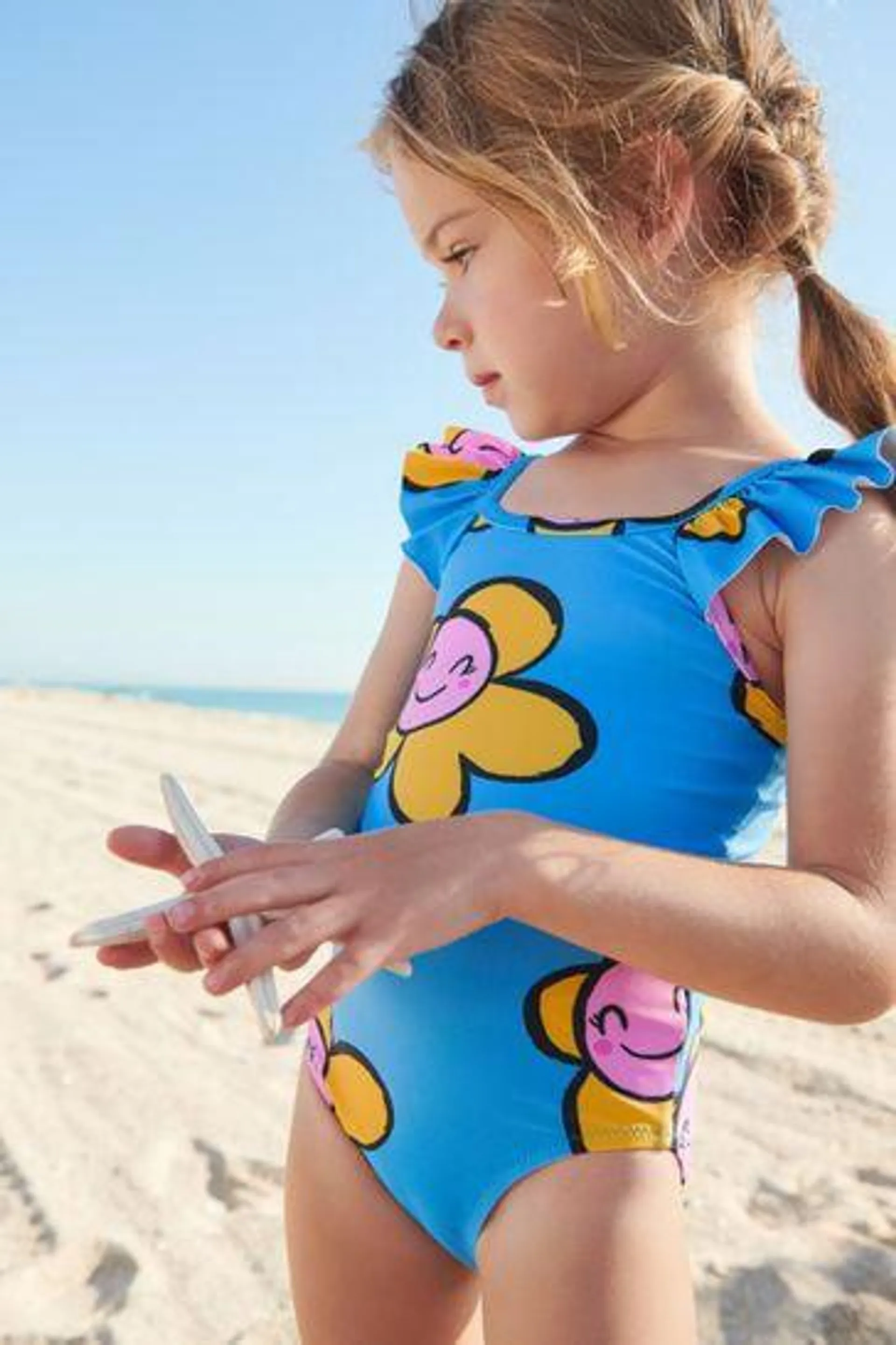 Frill Sleeved Swimsuit (3mths-12yrs)