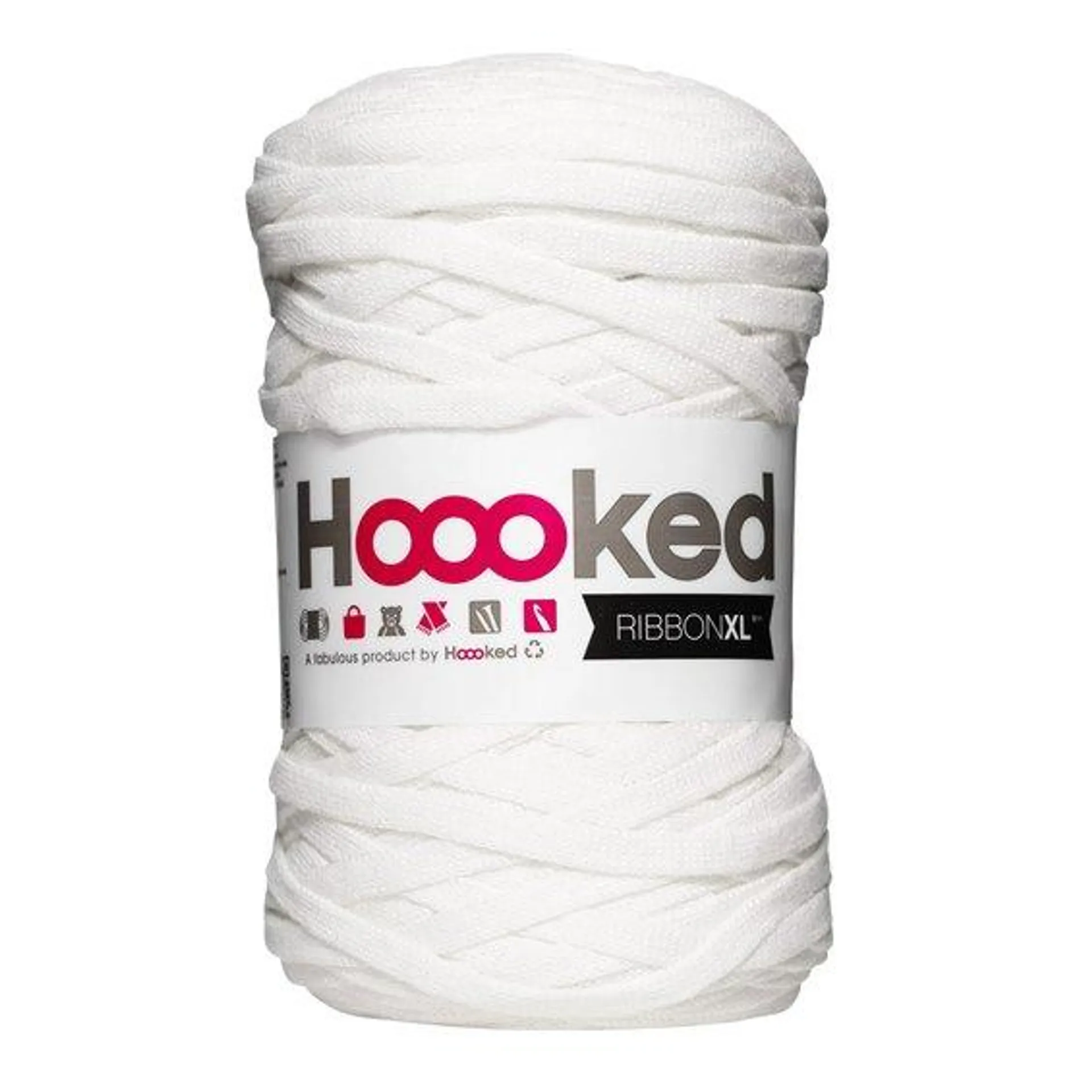 Hooked Ribbon XL garn 250 g hvit – RXL28 White