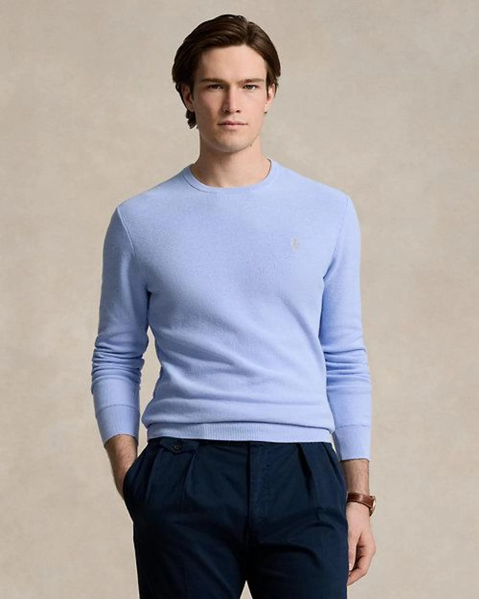 Textured Cotton Crewneck Jumper