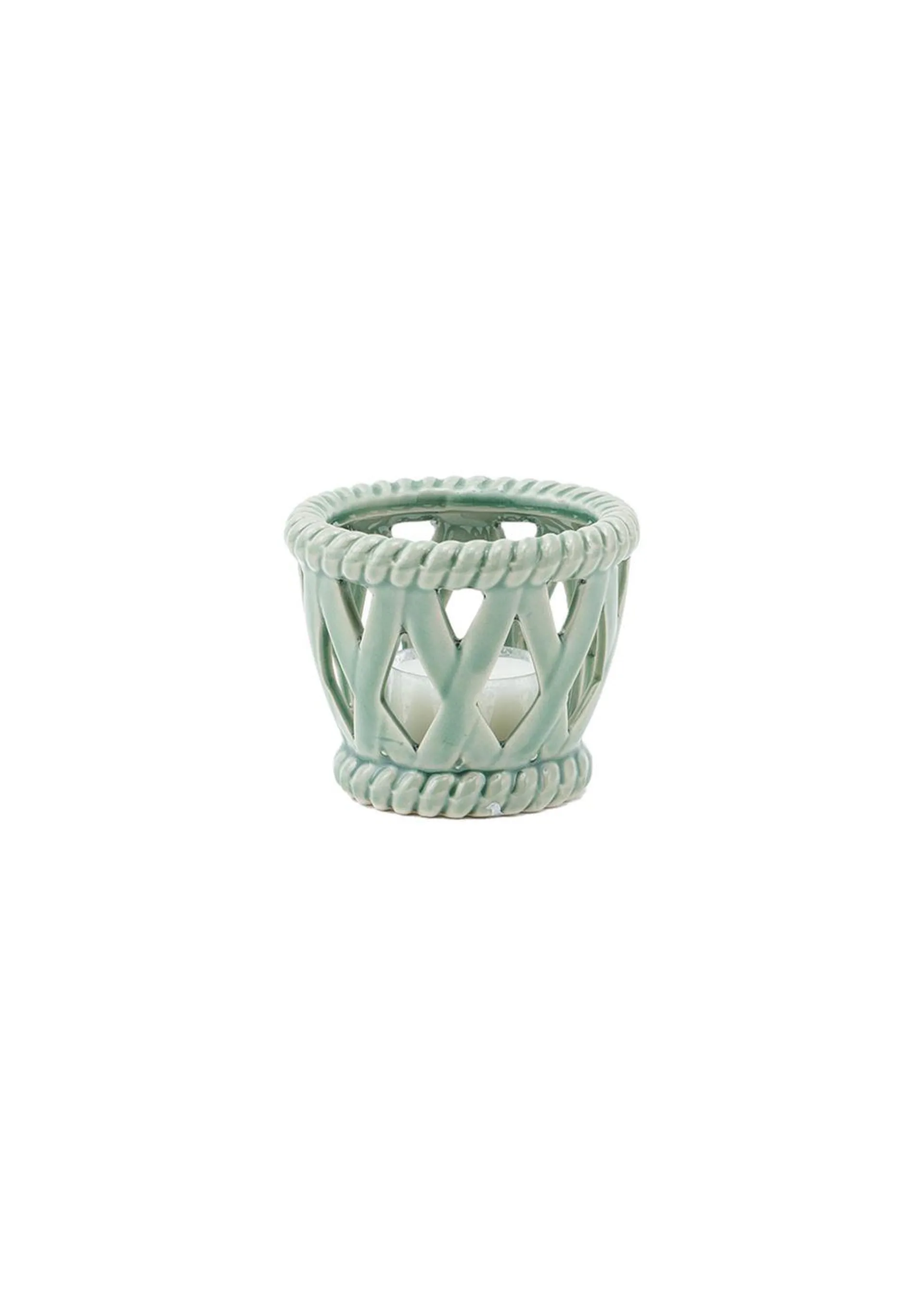 Stoneware tea light candle holder