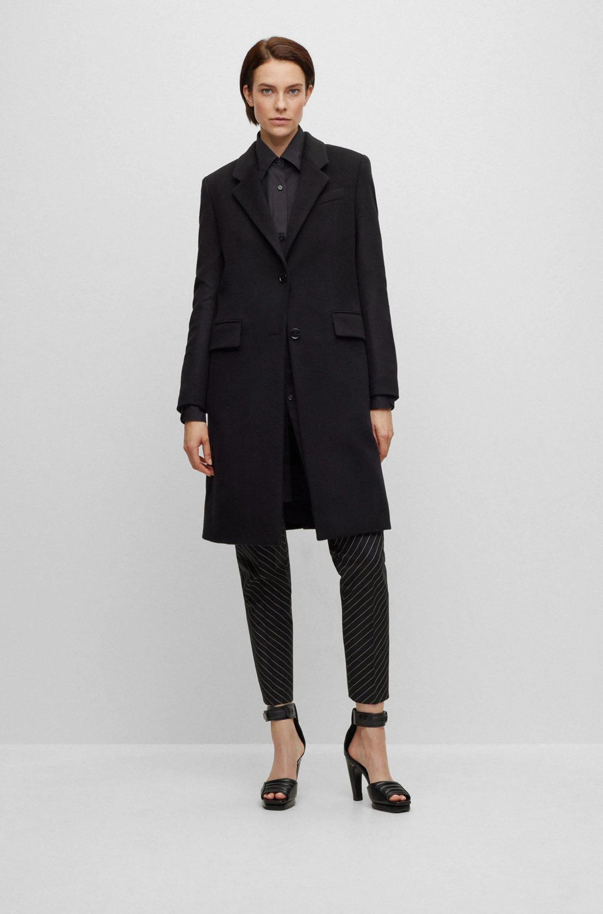 Slim-fit coat in virgin wool and cashmere