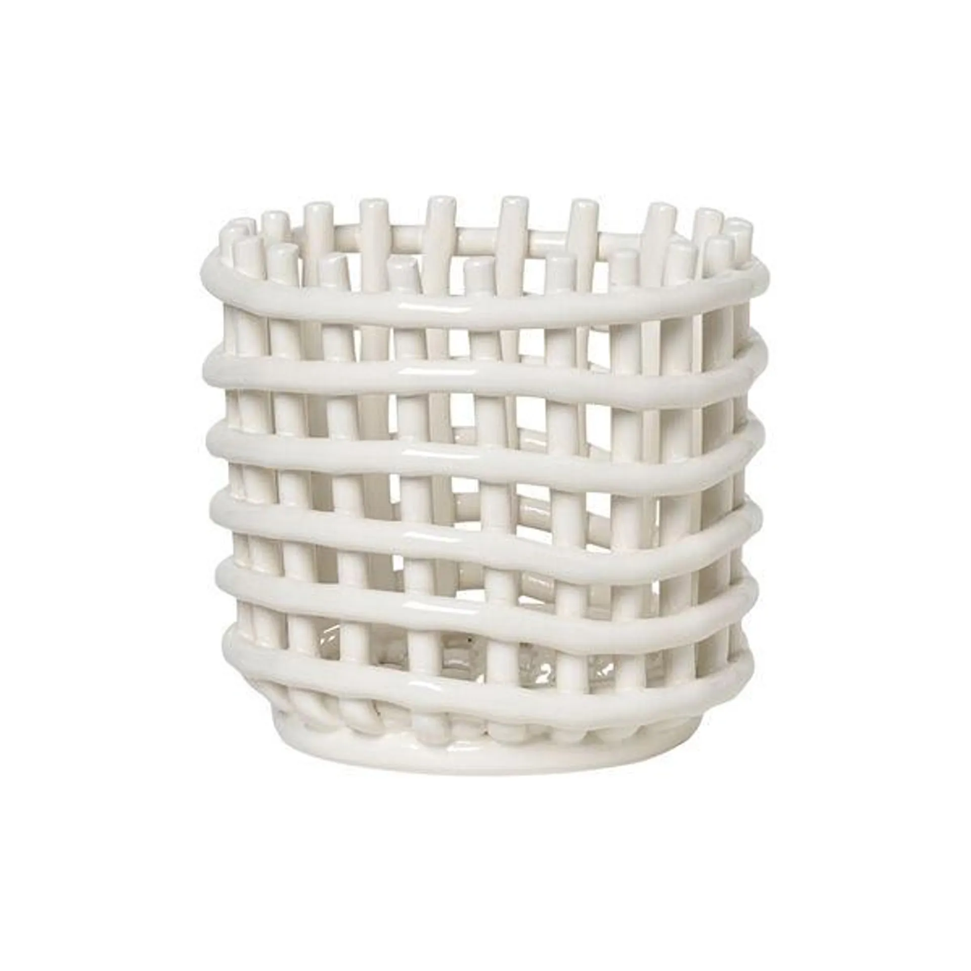 Ceramic Basket Small, off white