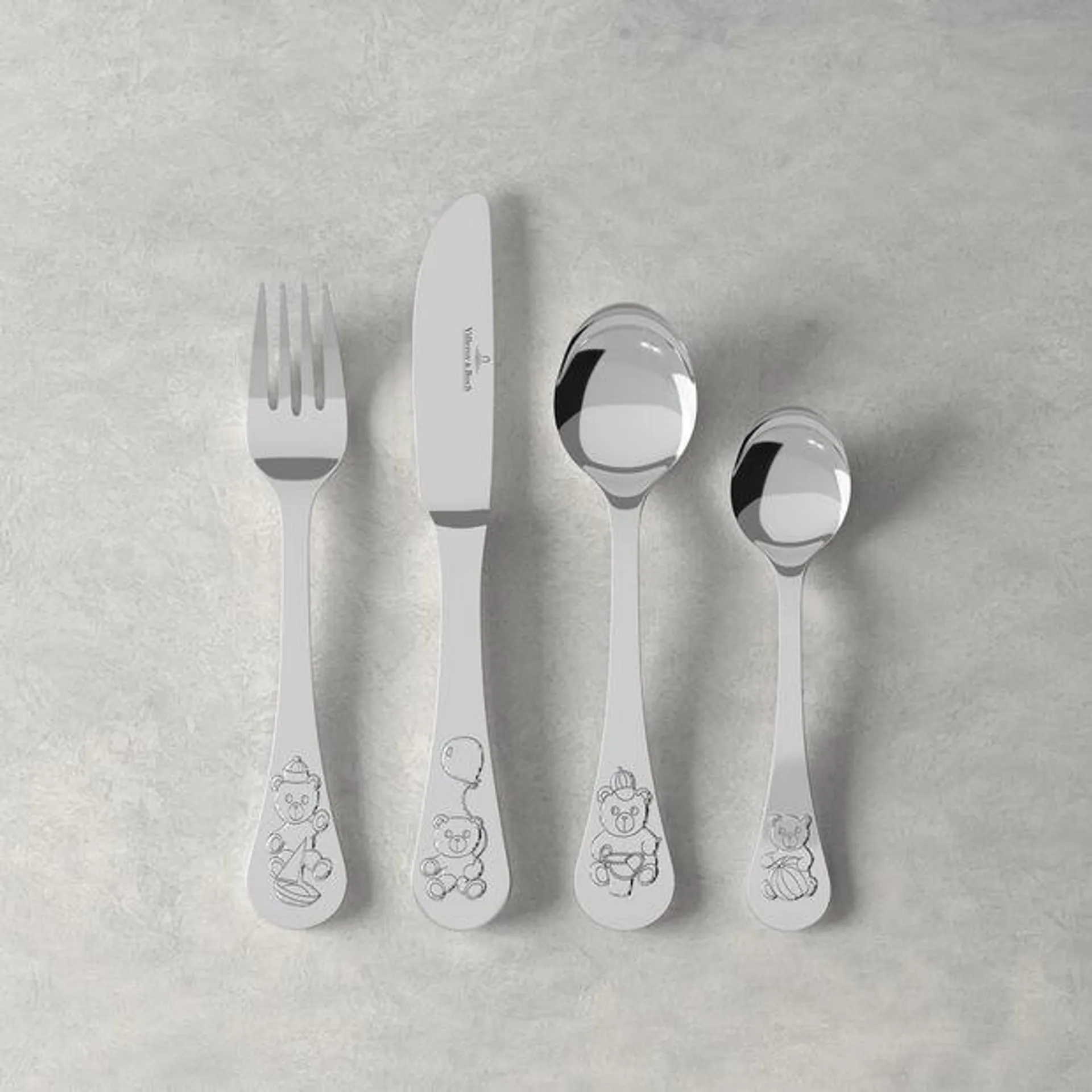 Teddy children's cutlery 4 pieces 21.5 x 15 x 2.5 cm