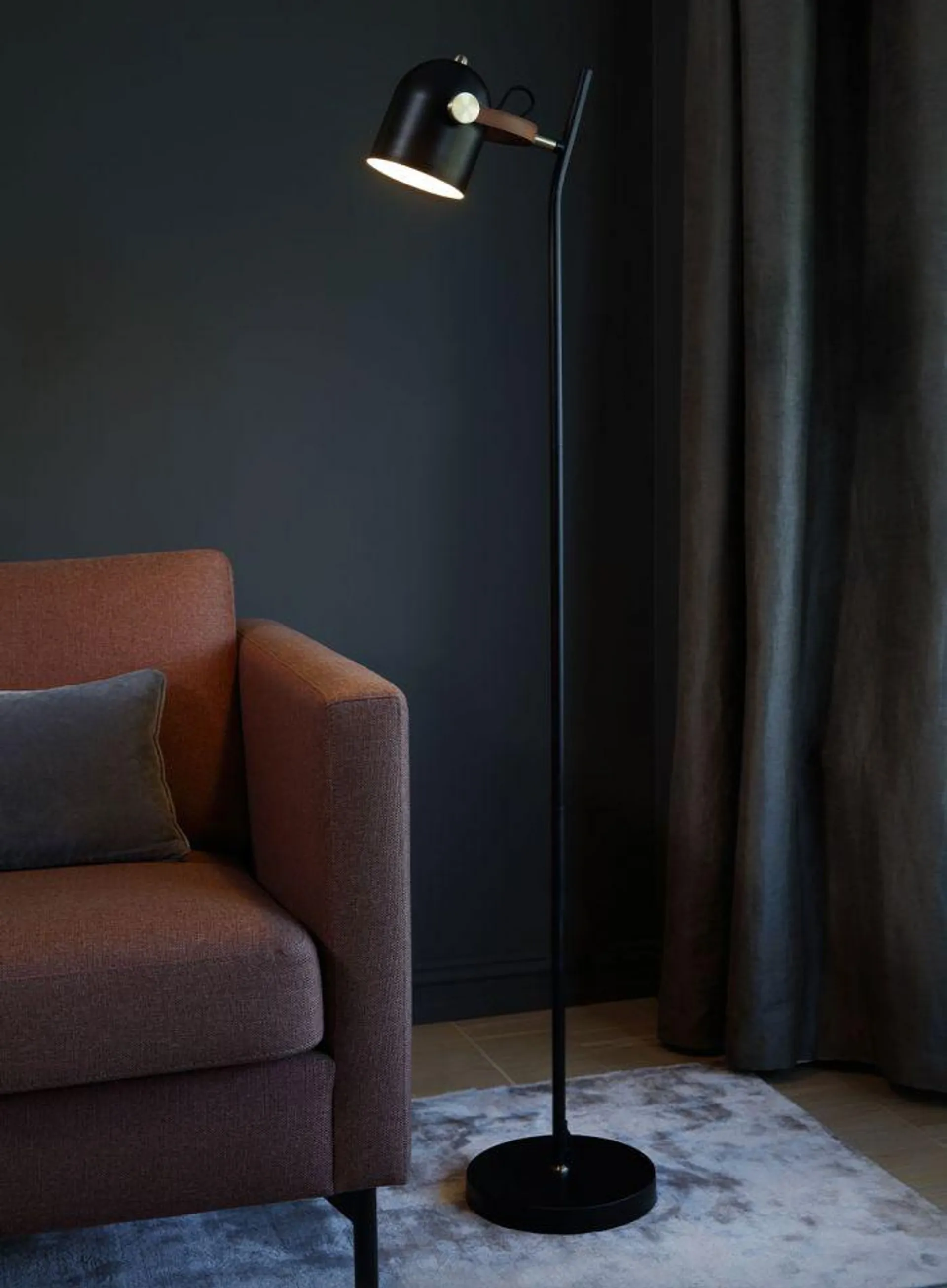 Oxford gulvlampe - sort