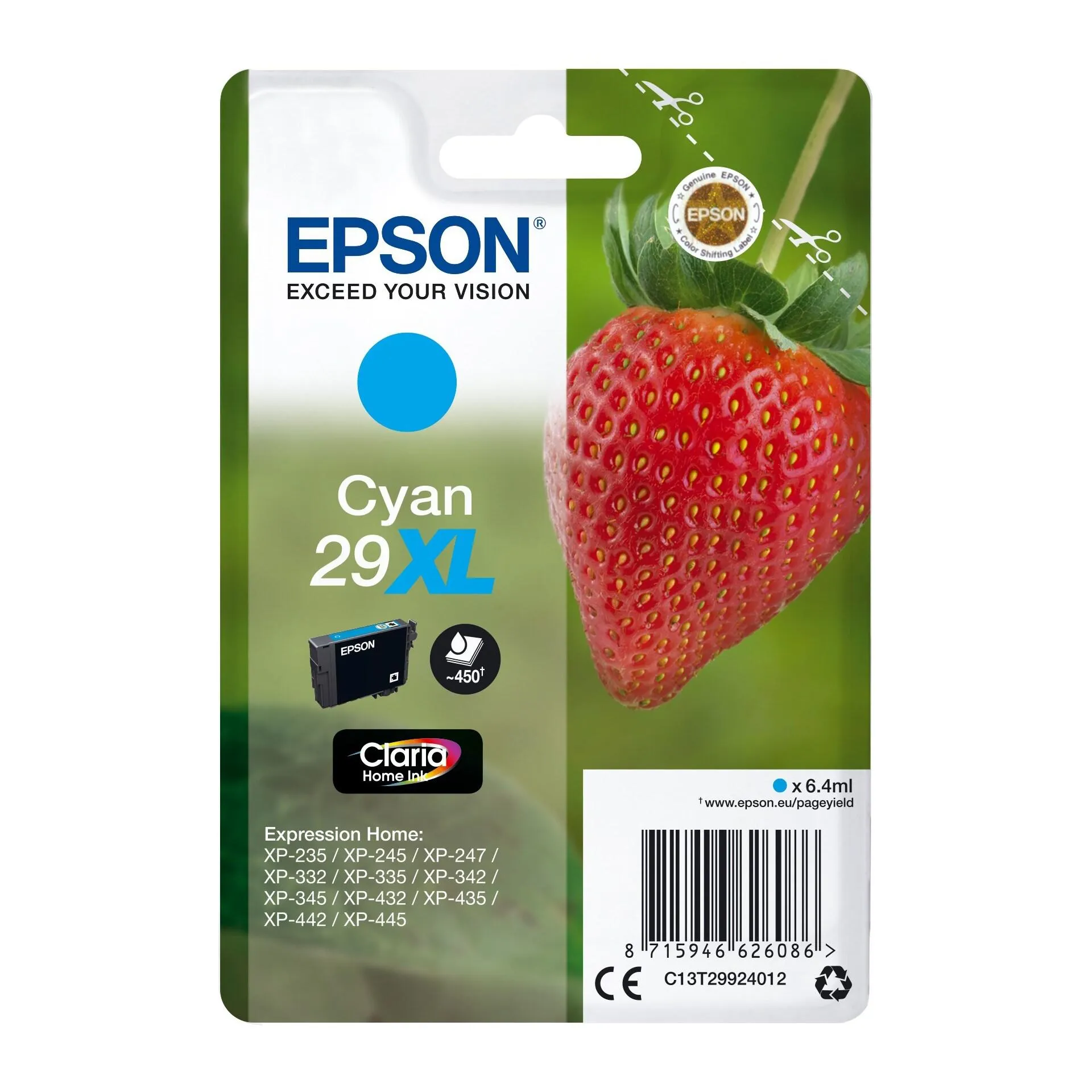 Epson blekkpatron Claria Home 29XL Cyan