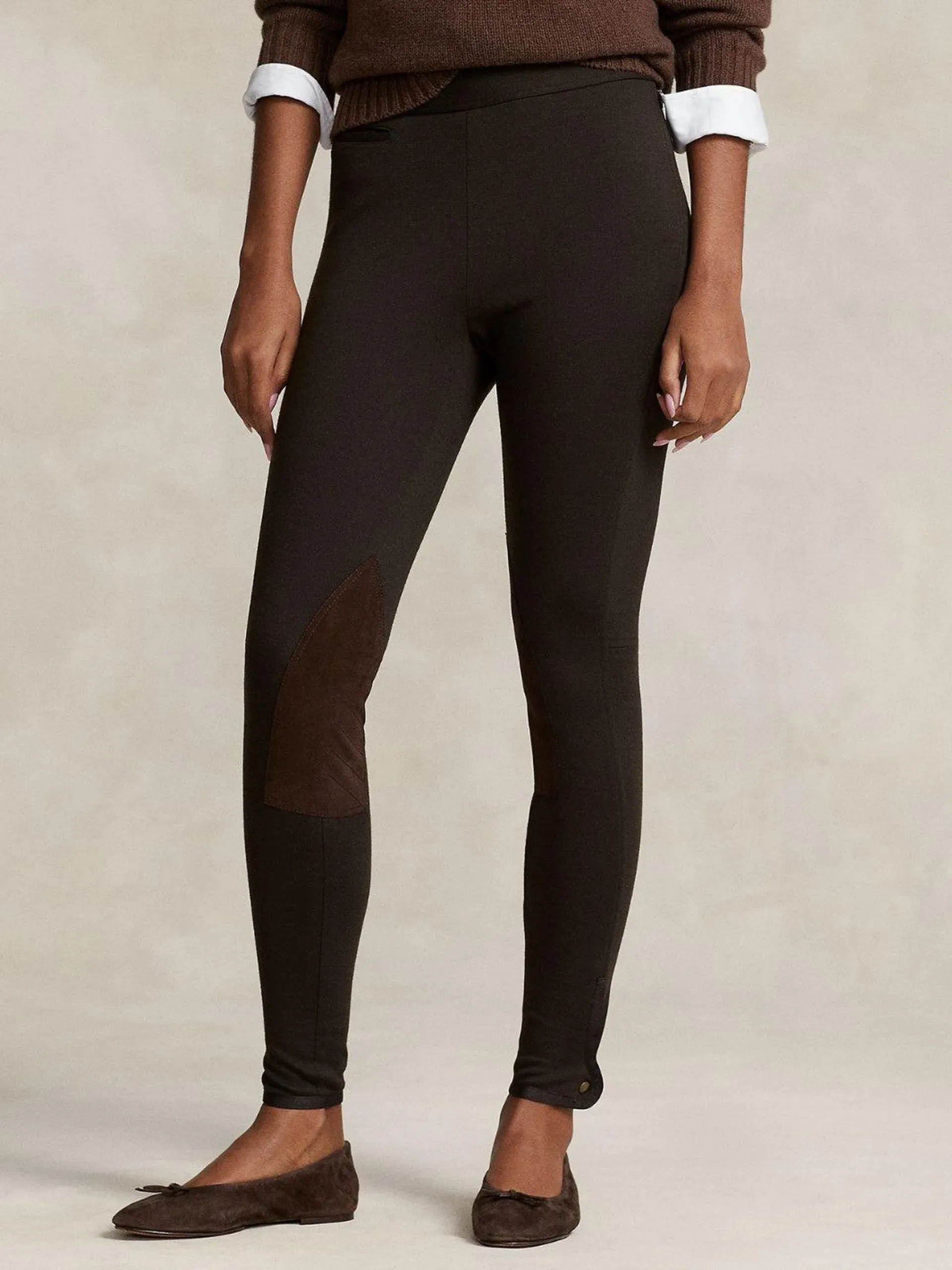 WOOL-BLEND ANKLE LEGGING Brun