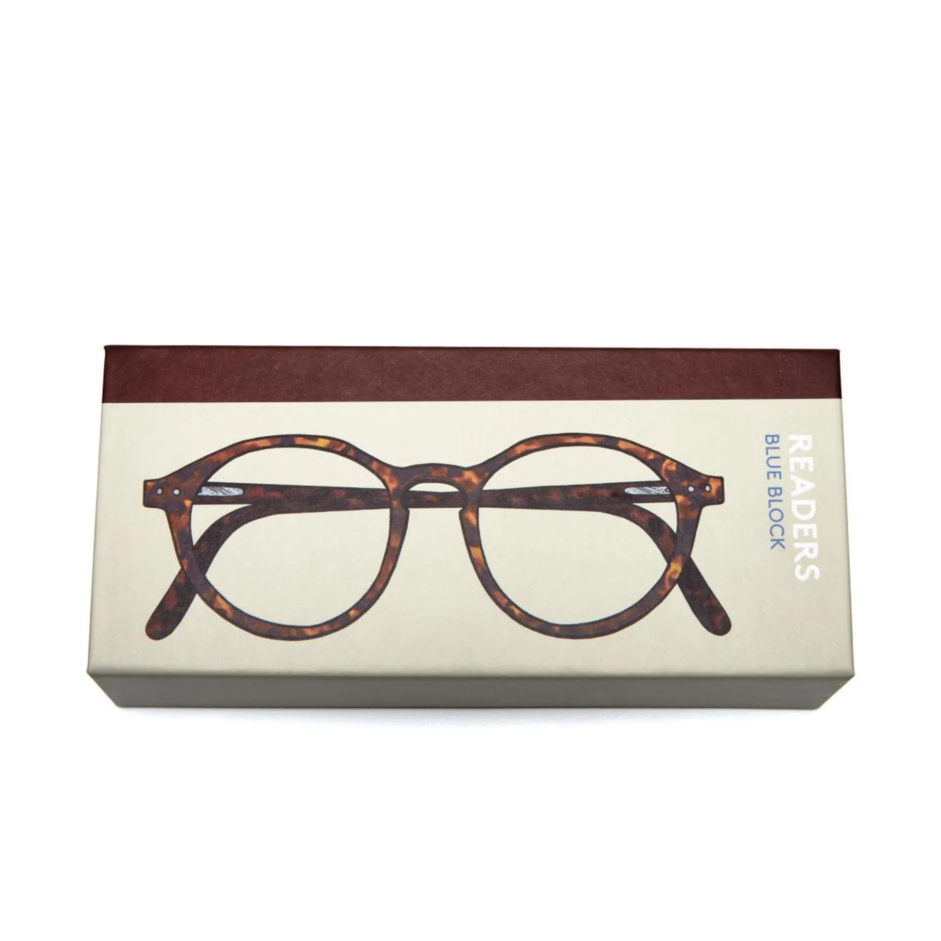 Readers - Lesebriller Readers Mini Blue Block Round Tortoise