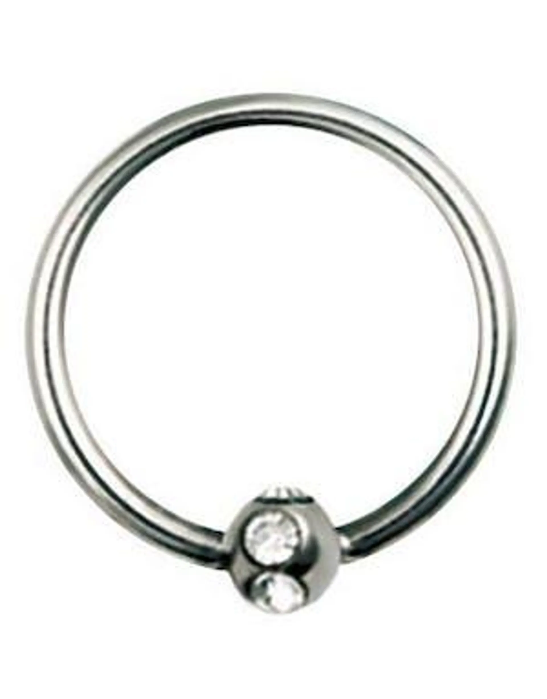BCR Piercing med Rund Kule og Klare Stener