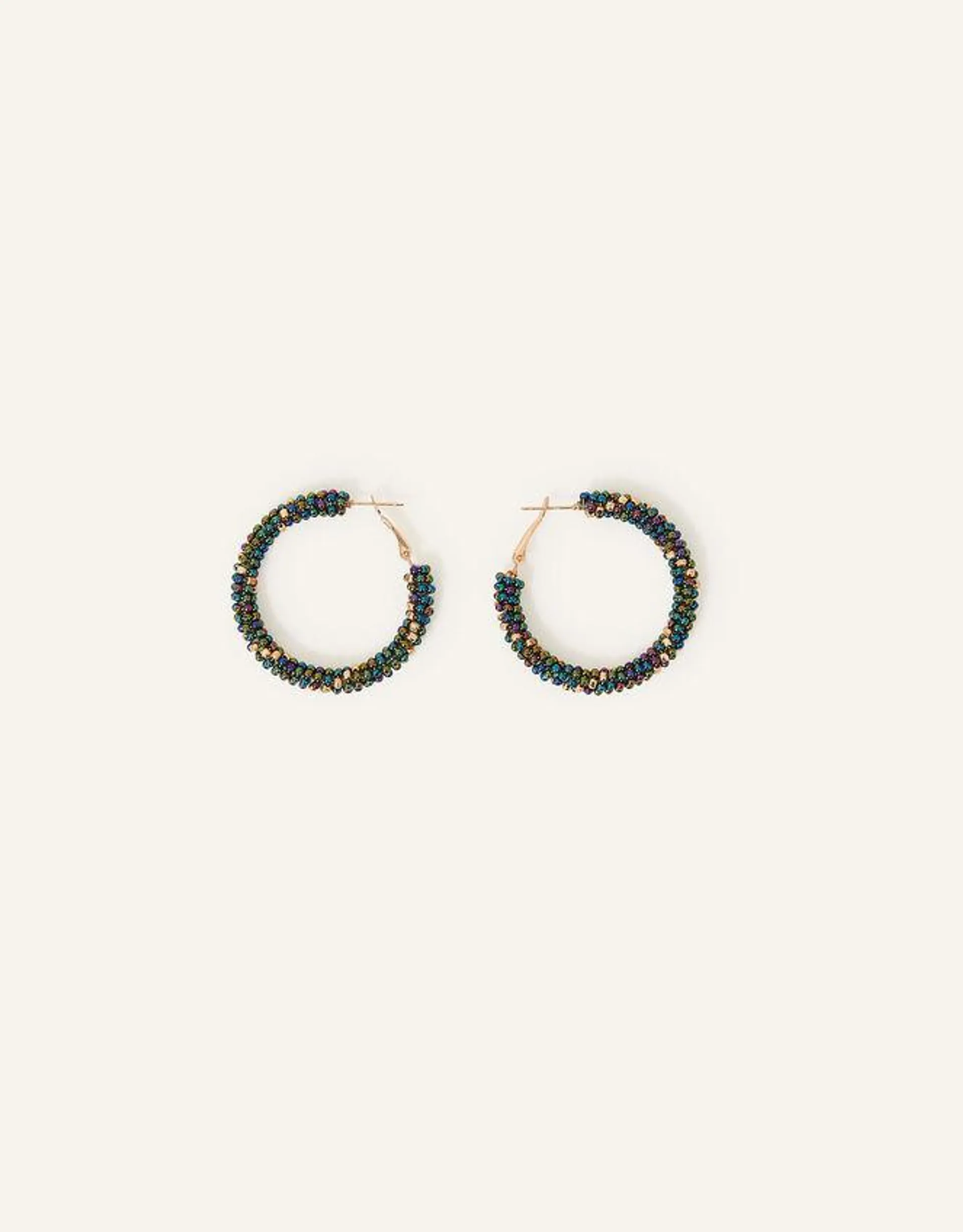 Chunky Beaded Hoop Earrings