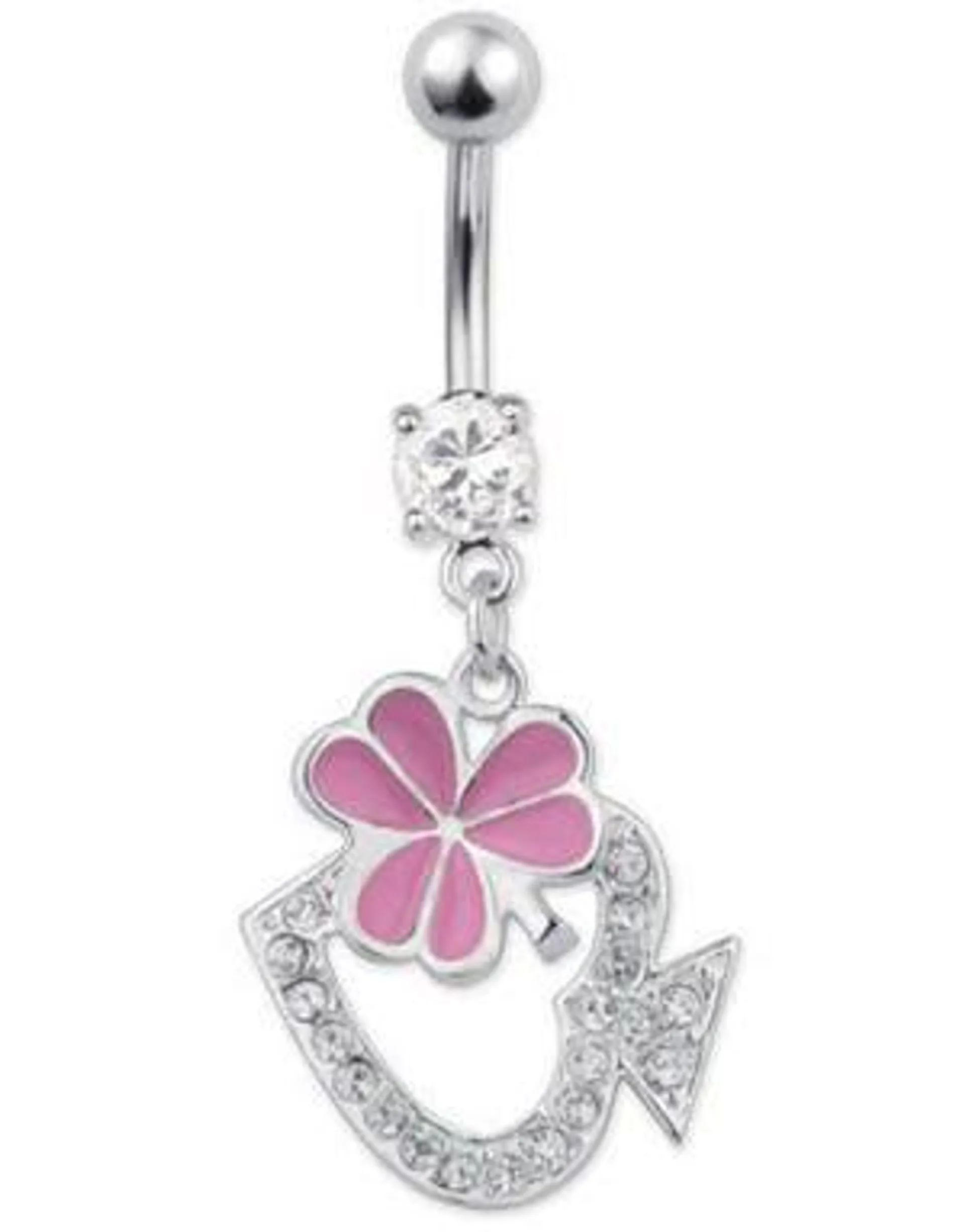 Diamond Spades With Clover Navlepiercing - Rosa