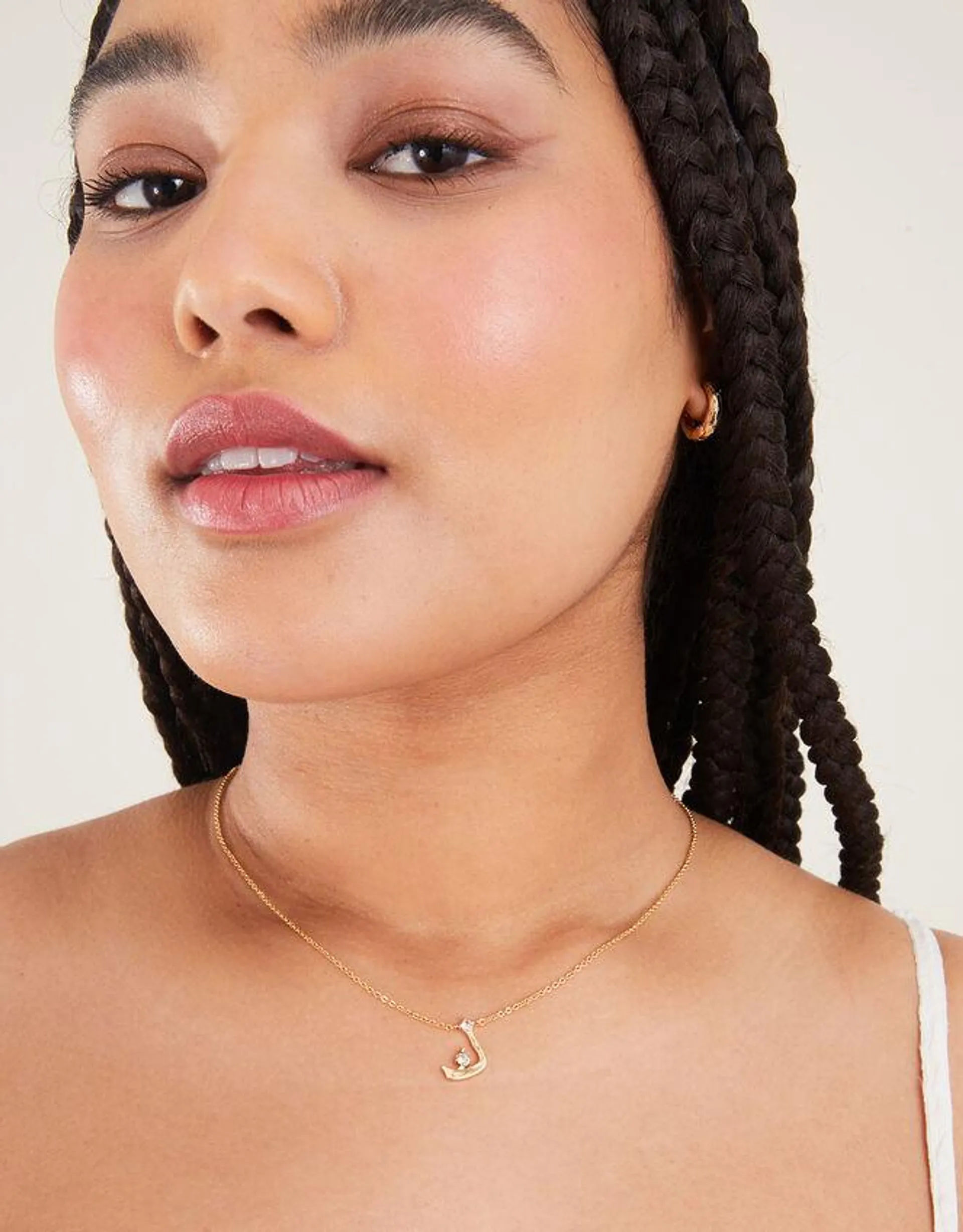 14ct Gold-Plated Arabic Initial Pendant Necklace - K (Kaaf)