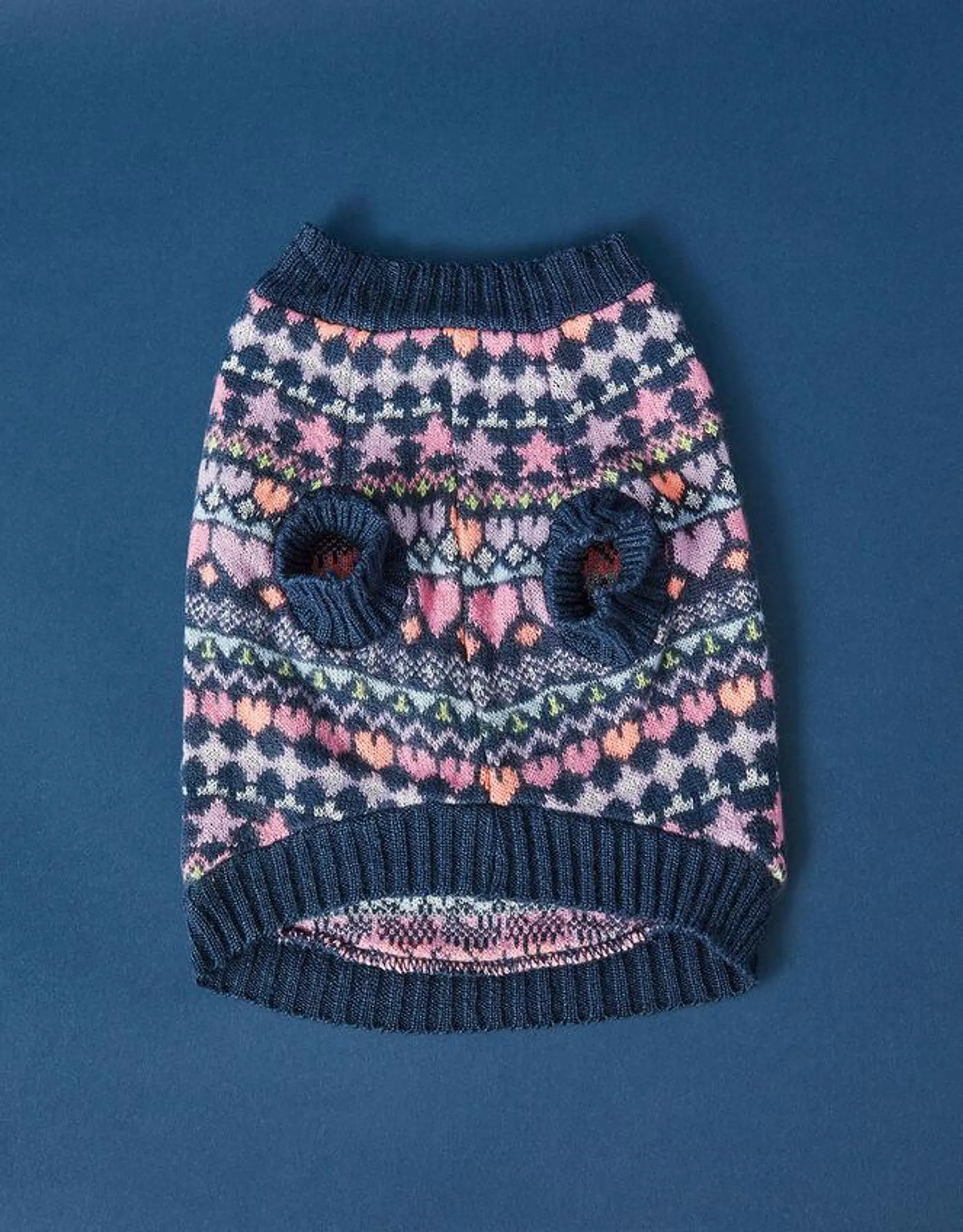 Heart and Star Fair Isle Dog Jumper Multi