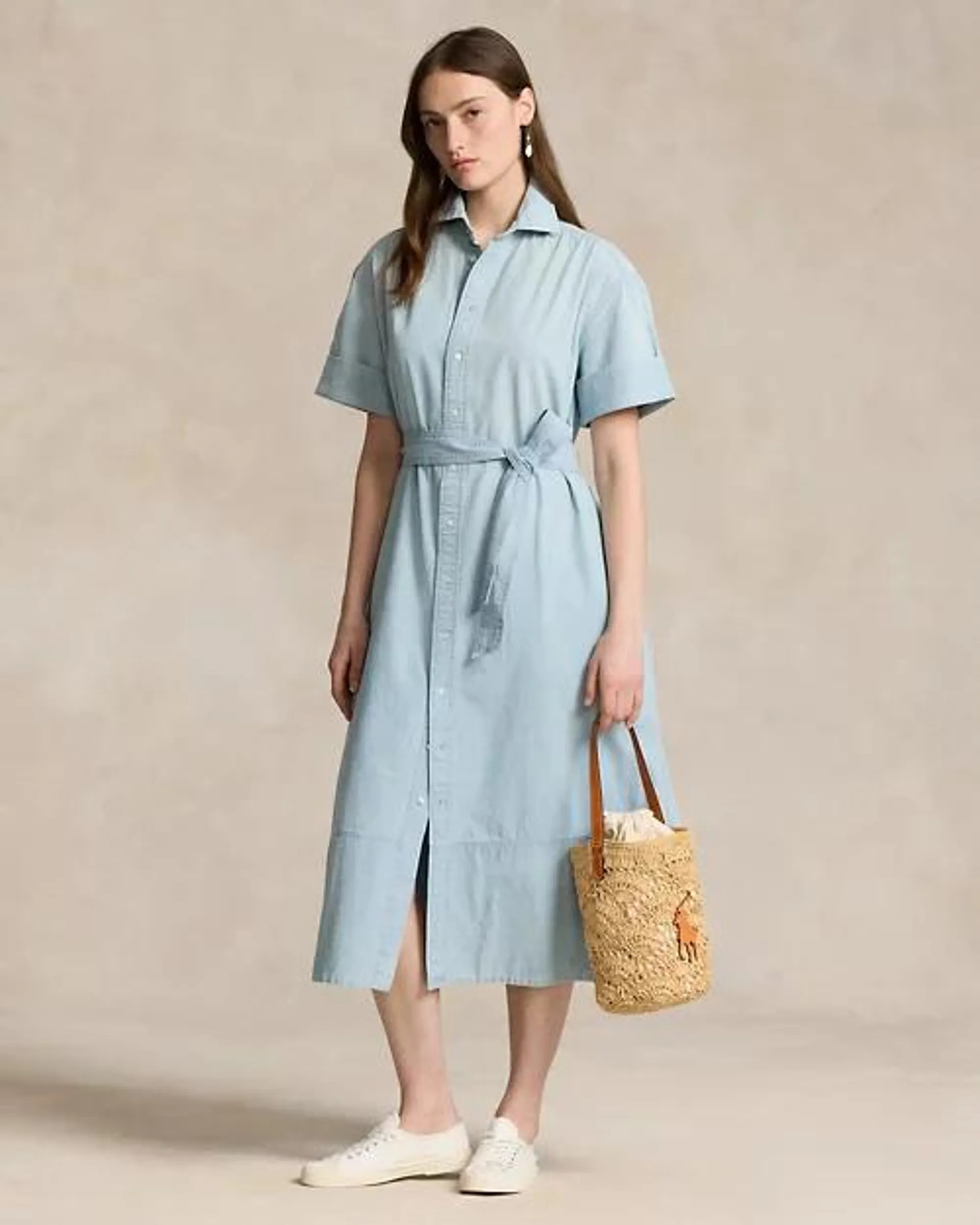 Cotton Chambray Shirtdress