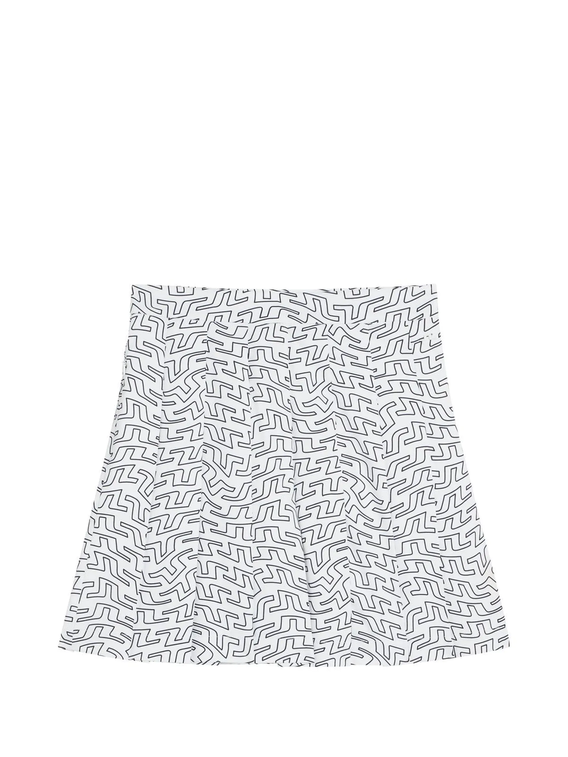 Adina Print Skirt White Outline Bridge Swirl