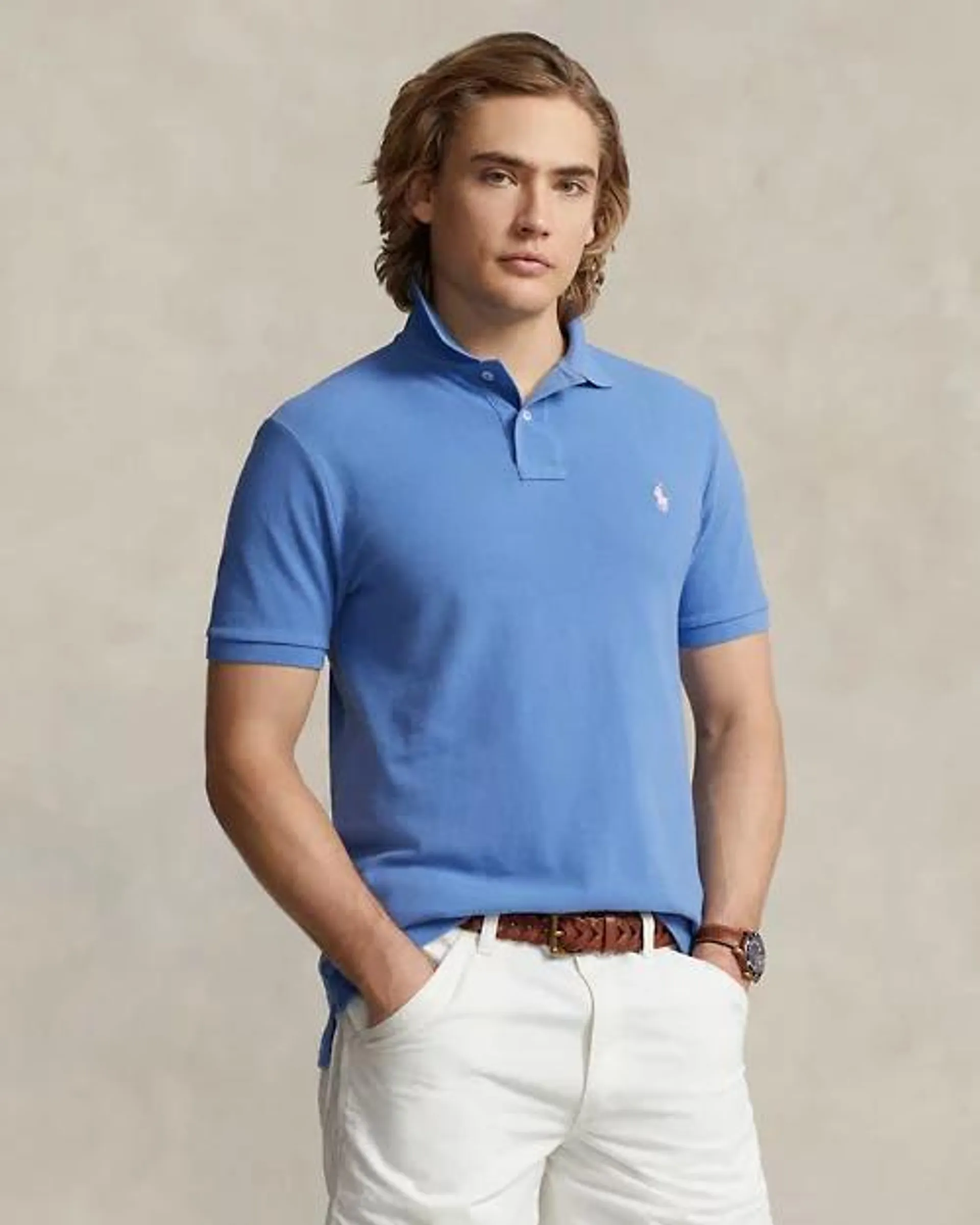 Custom Slim Fit Mesh Polo Shirt