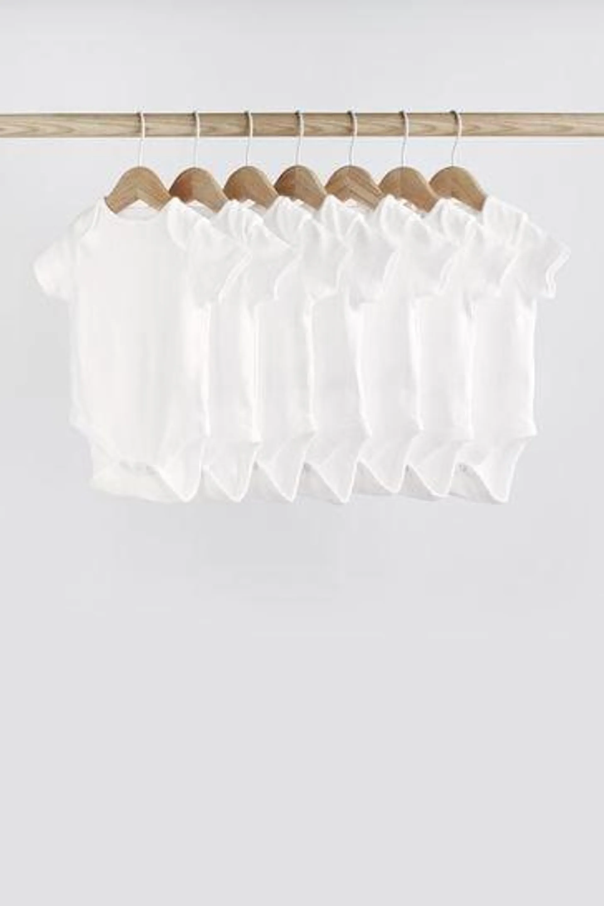 White Essential Baby Short Sleeve Bodysuits