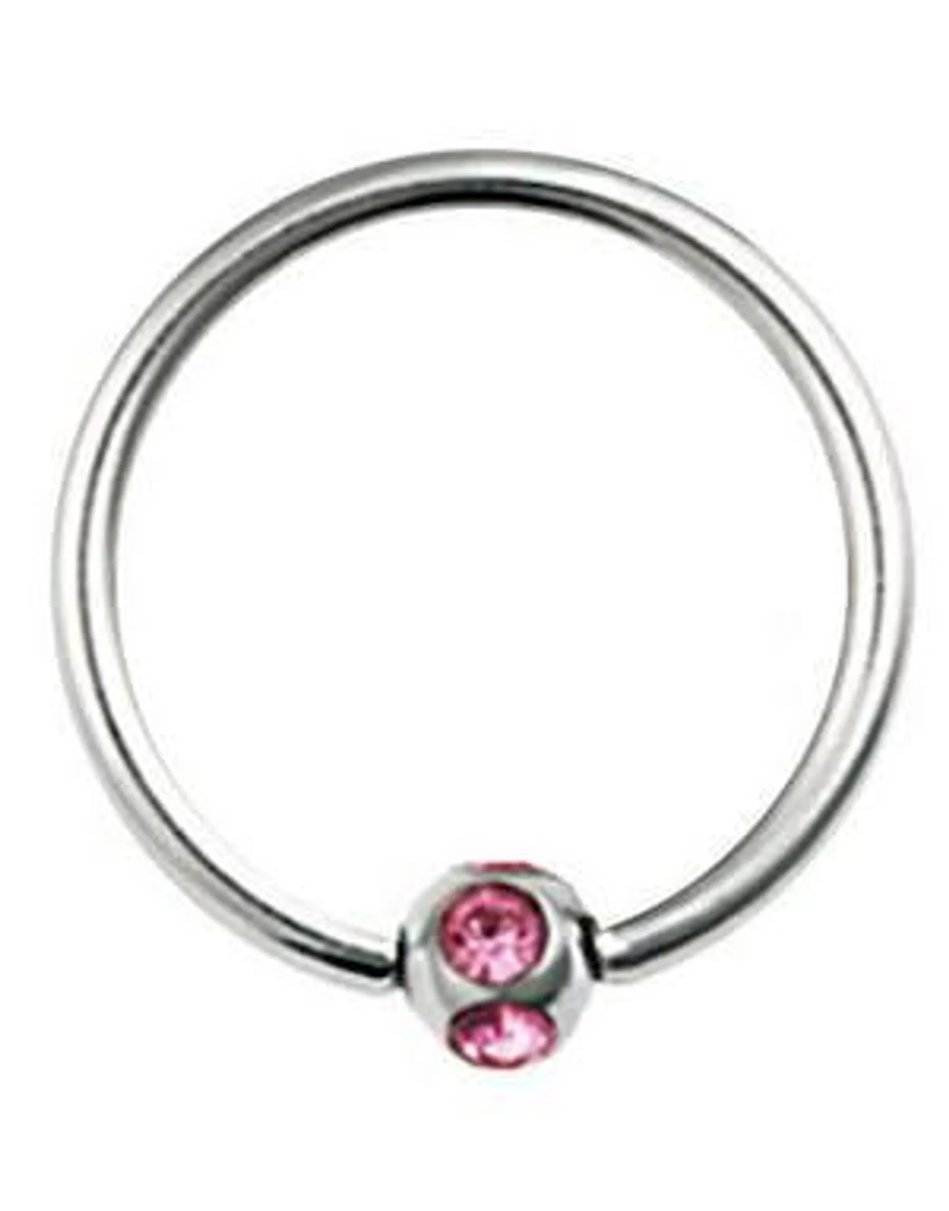 BCR Piercing med Rund Kule og Rosa Stener