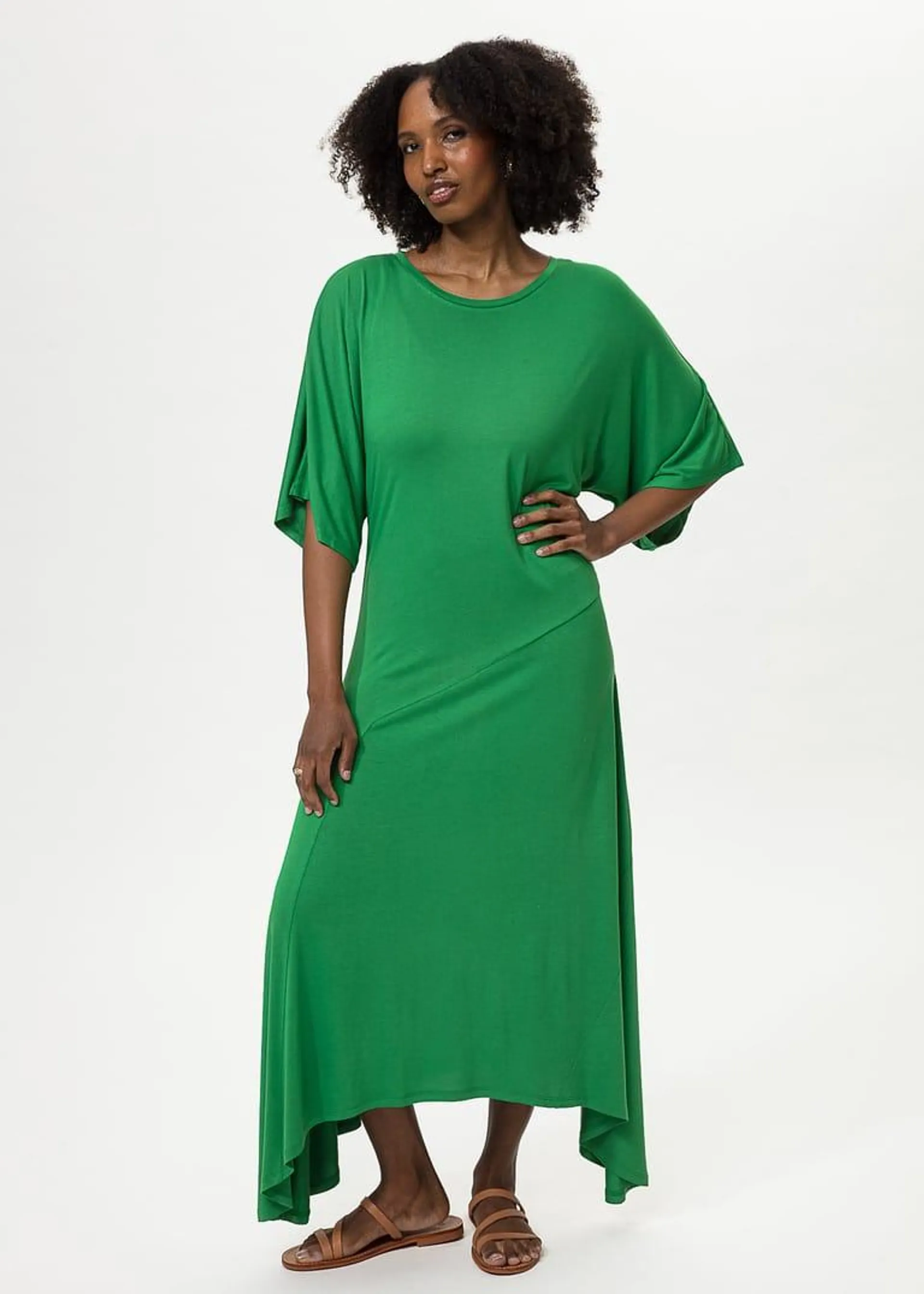 Green jersey dress