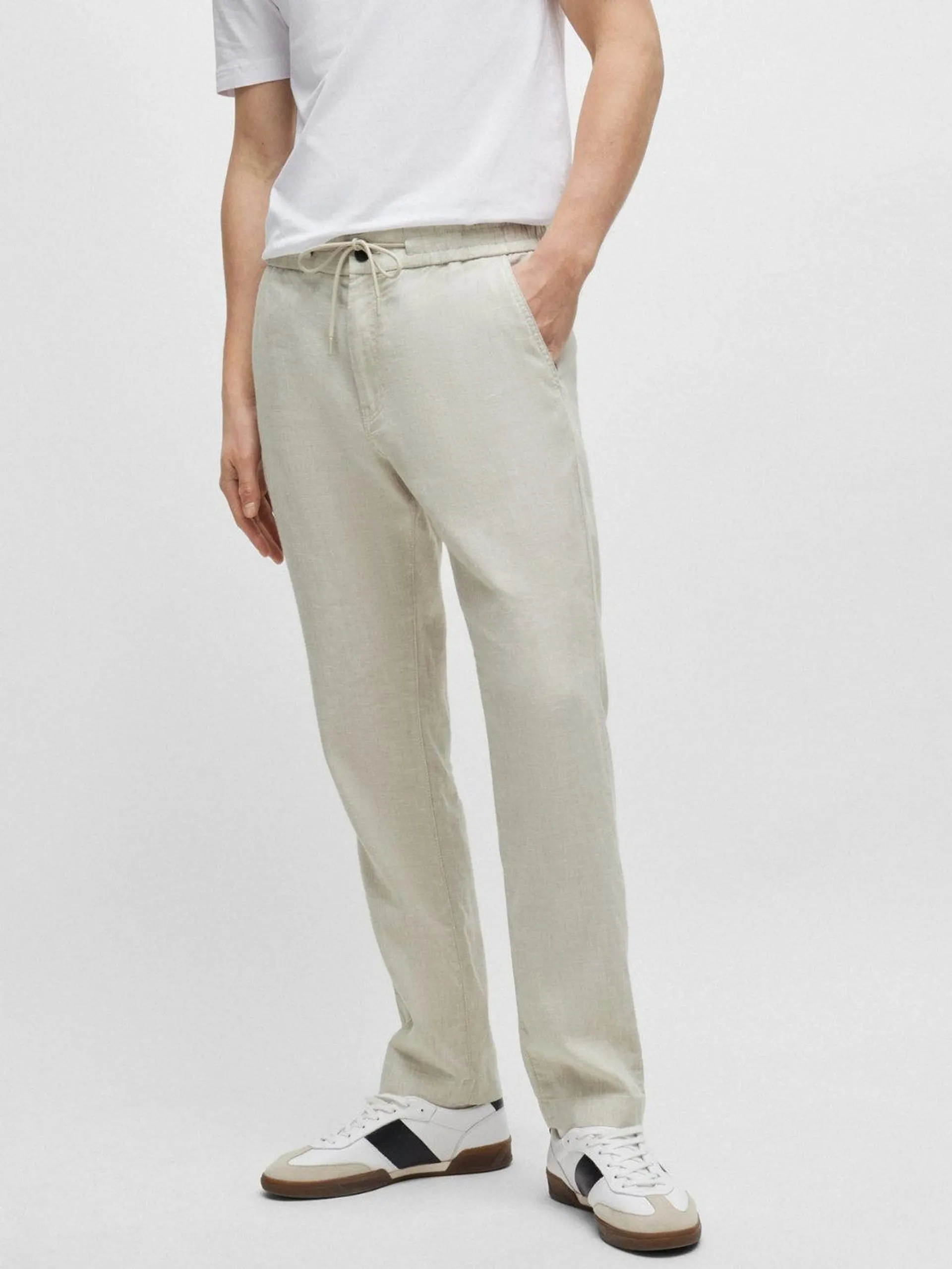 SANDERSON TAPERED-FIT TROUSERS Beige