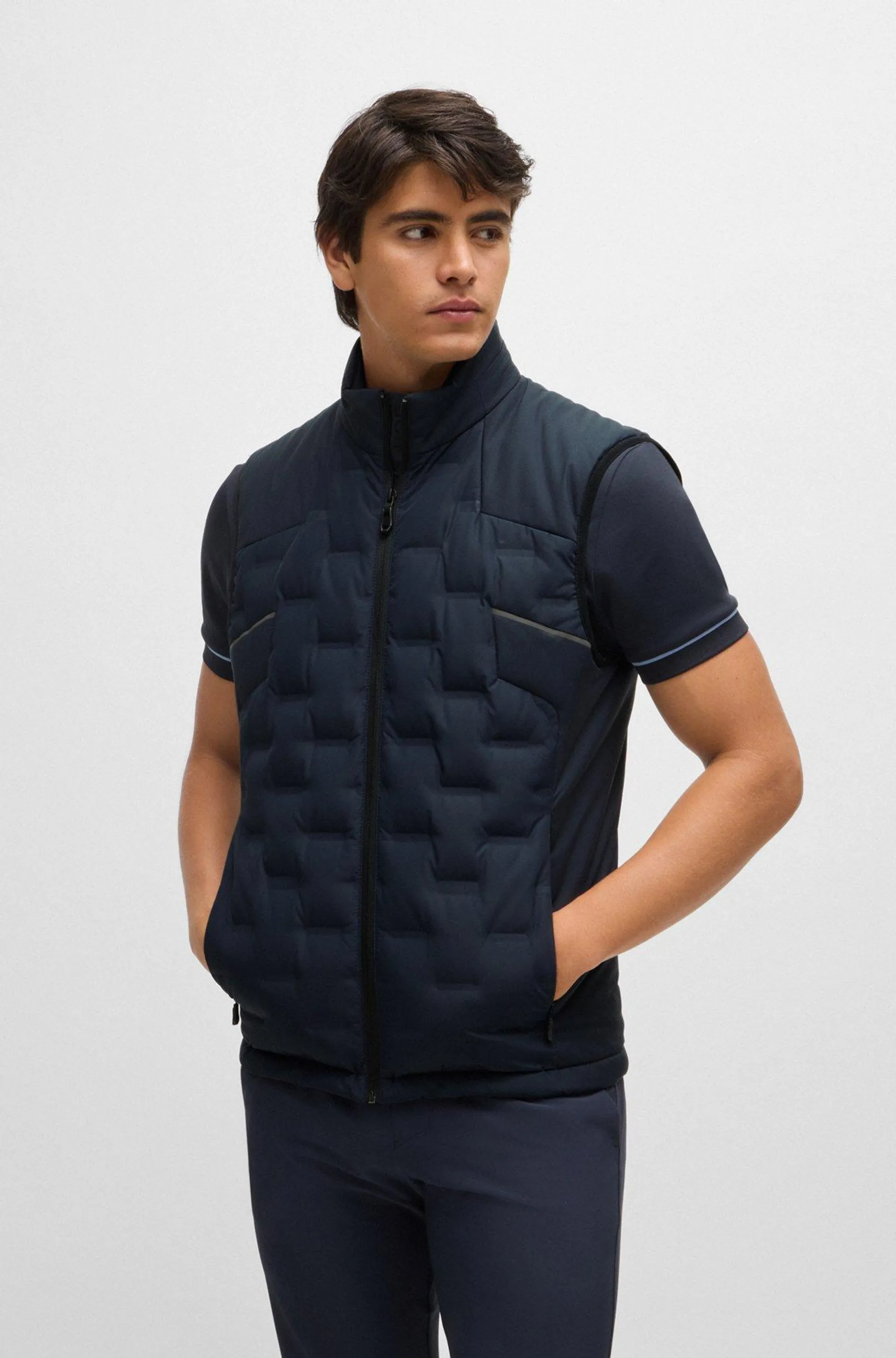 Water-repellent gilet with quilting