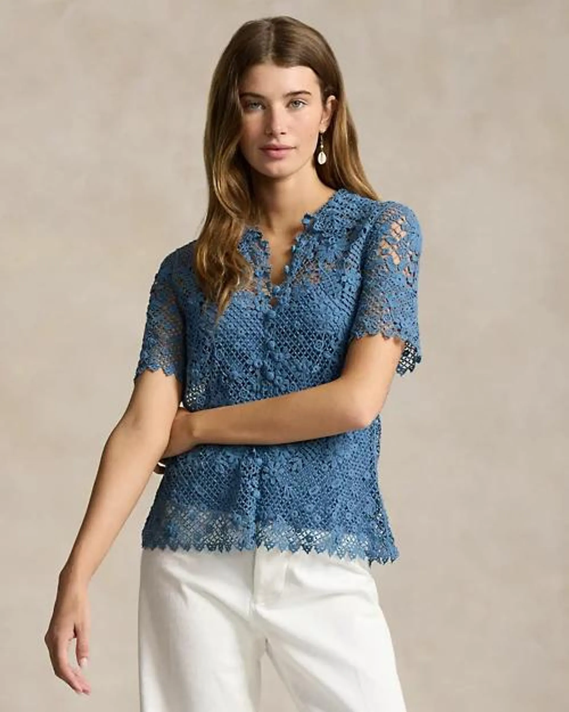 Floral Cotton Lace Blouse