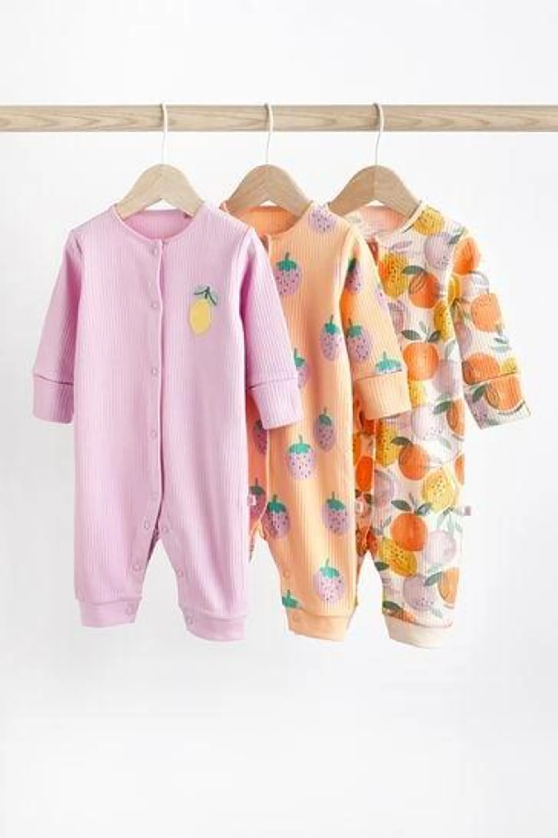 Baby Printed Footless Sleepsuits 3 Pack (0mths-3yrs)