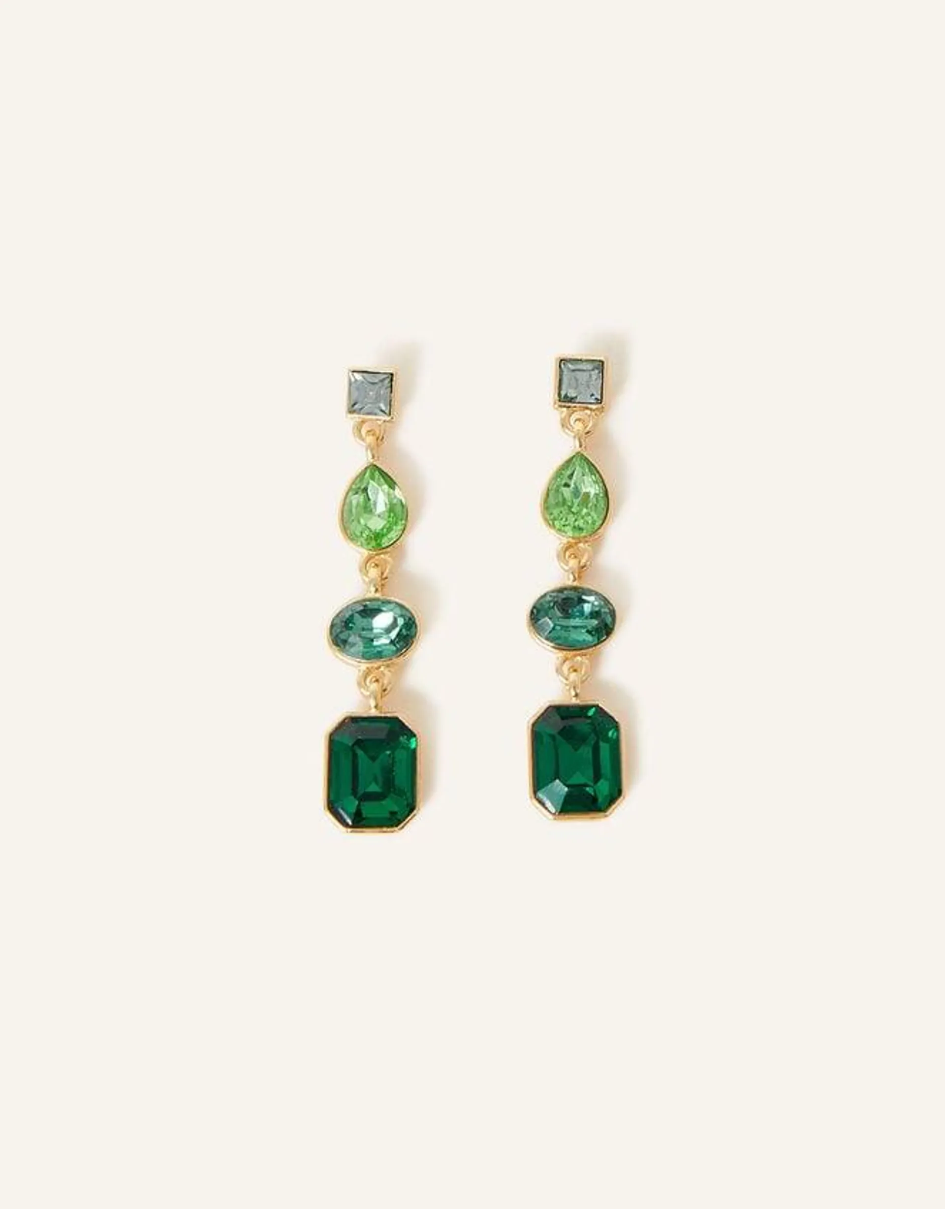 Eclectic Gem Long Drop Earrings