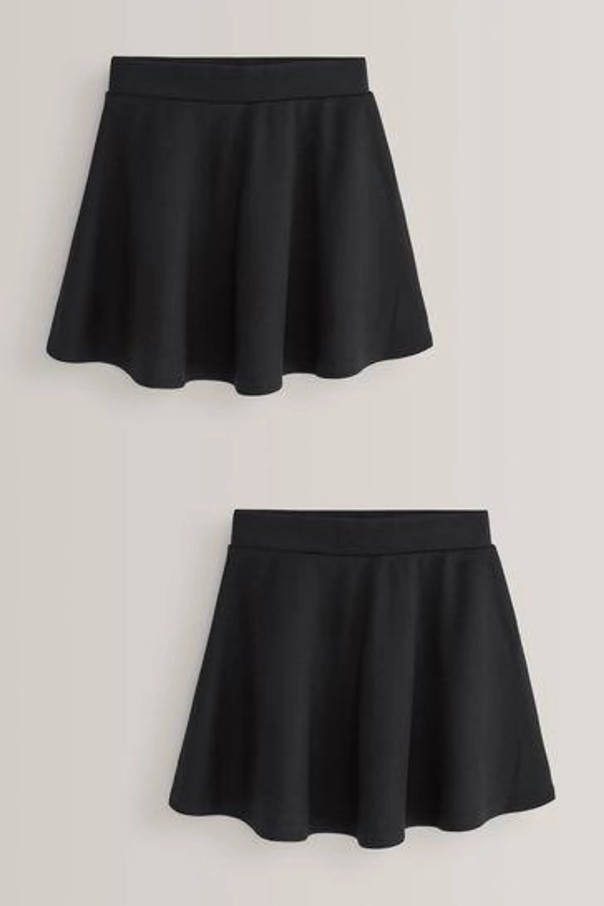 2 Pack Jersey Stretch Pull-On Waist School Skater Skirts (3-17yrs)