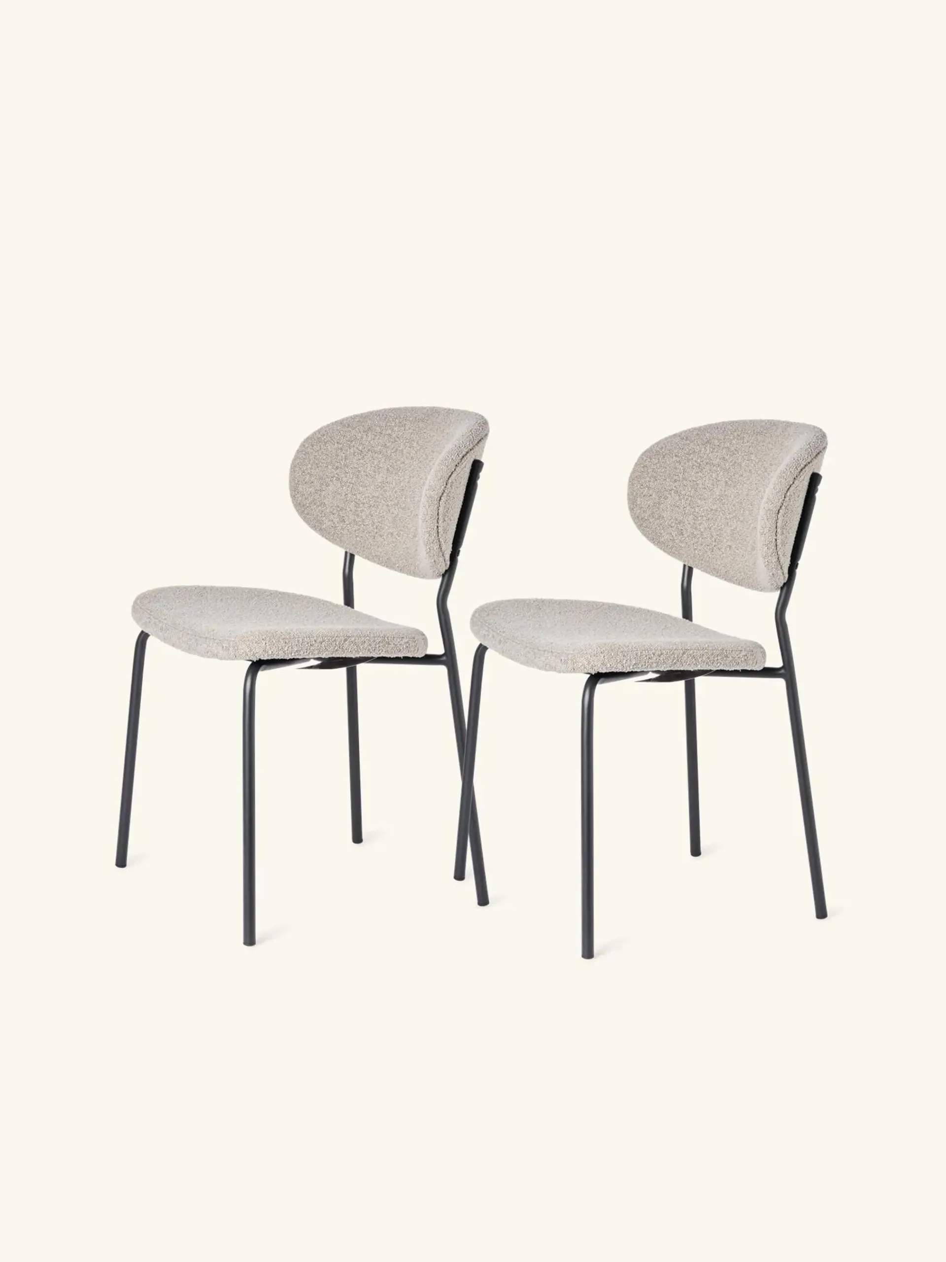 Chaises en tissu bouclé - Lot de 2