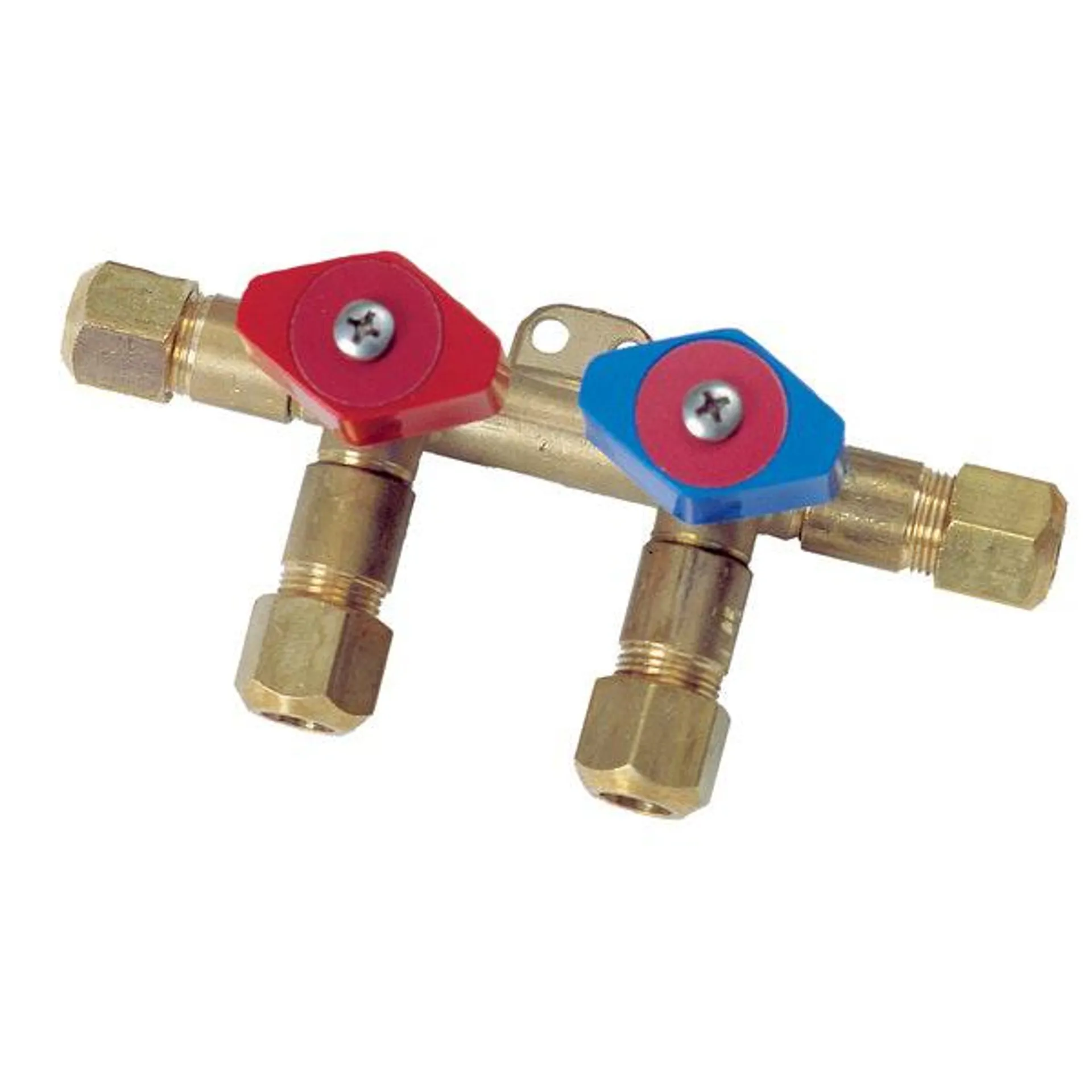 STENGEVENTIL M/ 2 UTTAK 3/8''