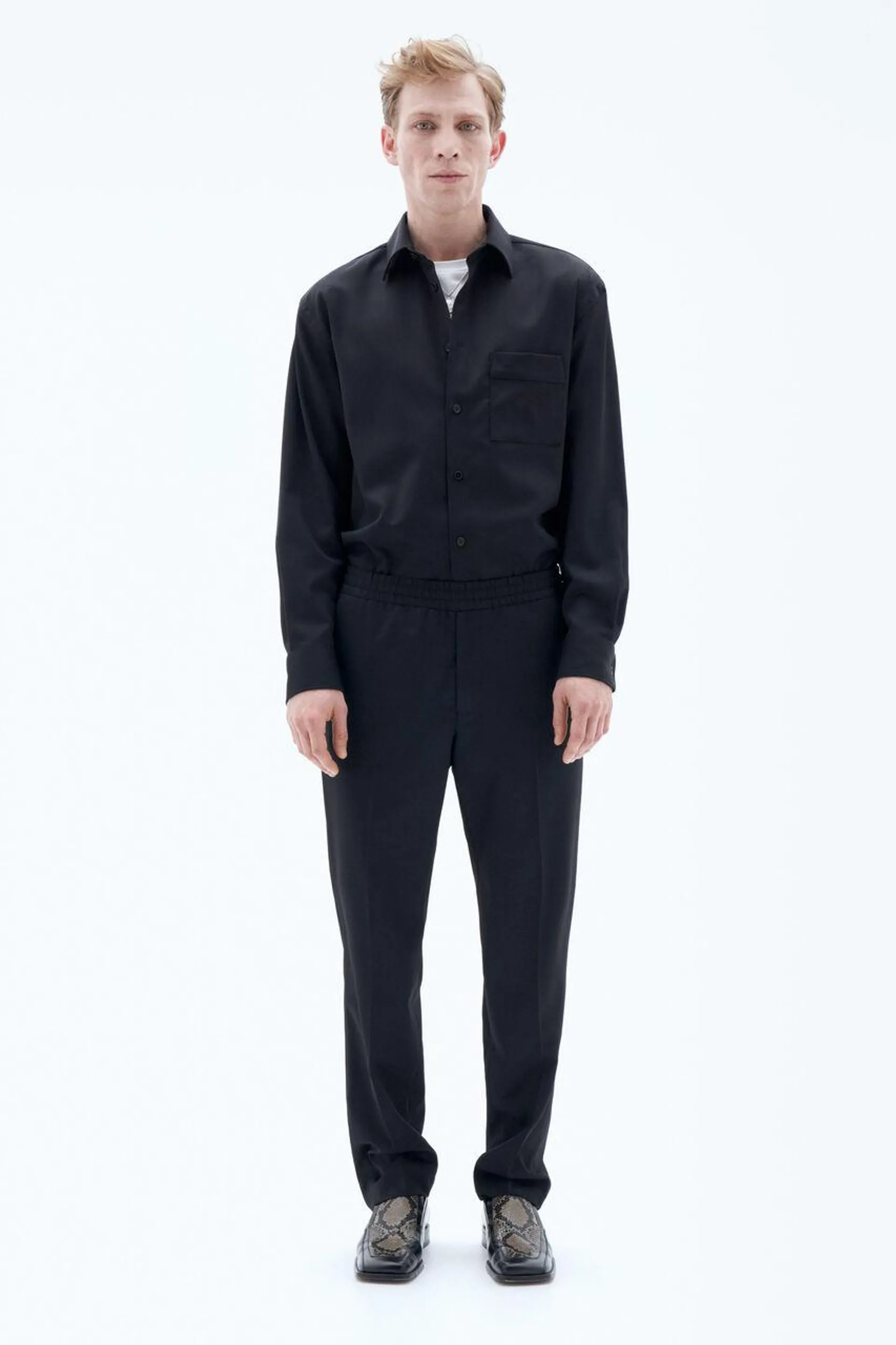 Relaxed Wool Trousers Black