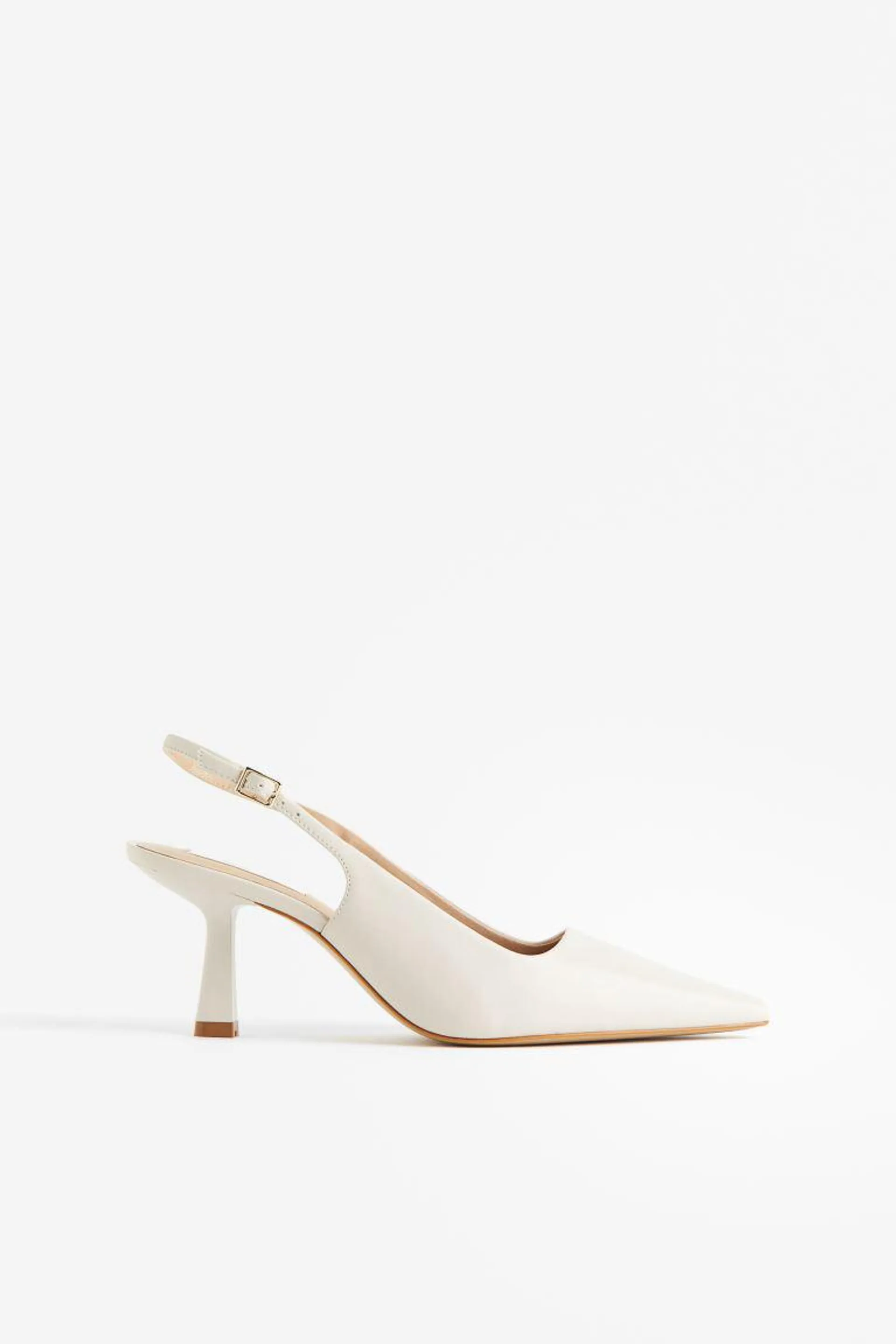 Leather slingbacks