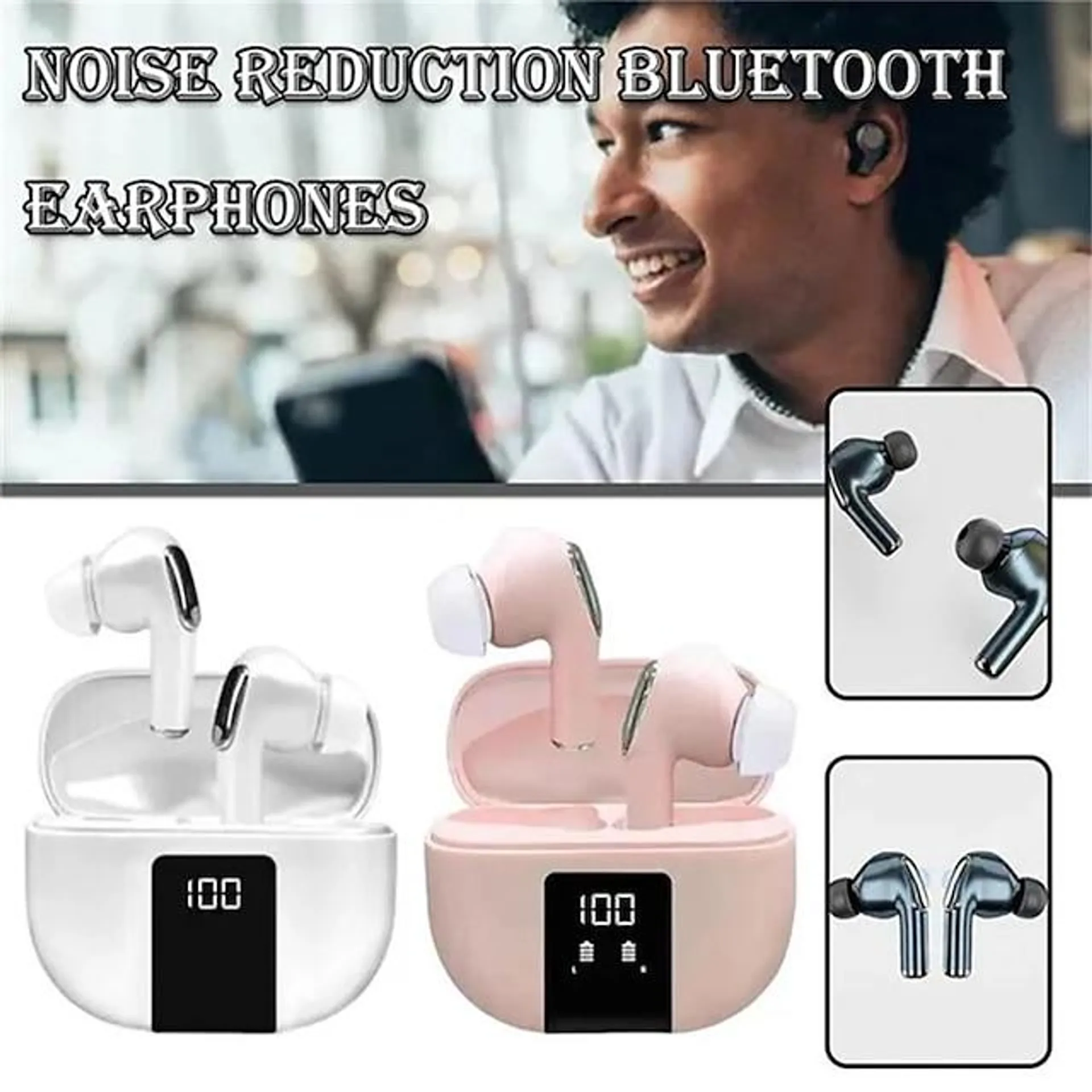 de nye enc-telefonsamtalene tre ekte digitale utlesninger støyreduserende bluetooth headset tws stealth trådløse headsetbevegelser