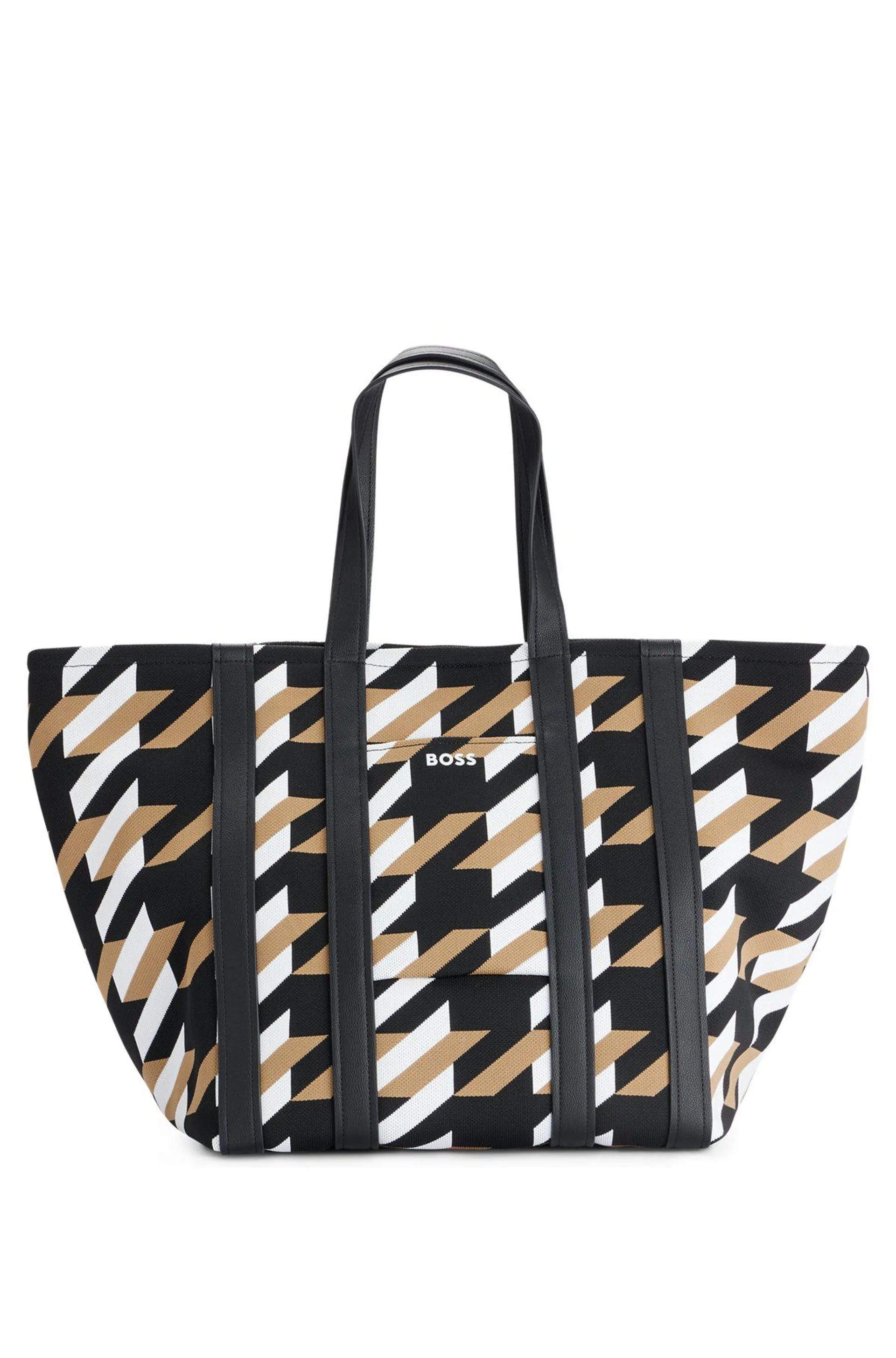 Houndstooth shopper with detachable minibag