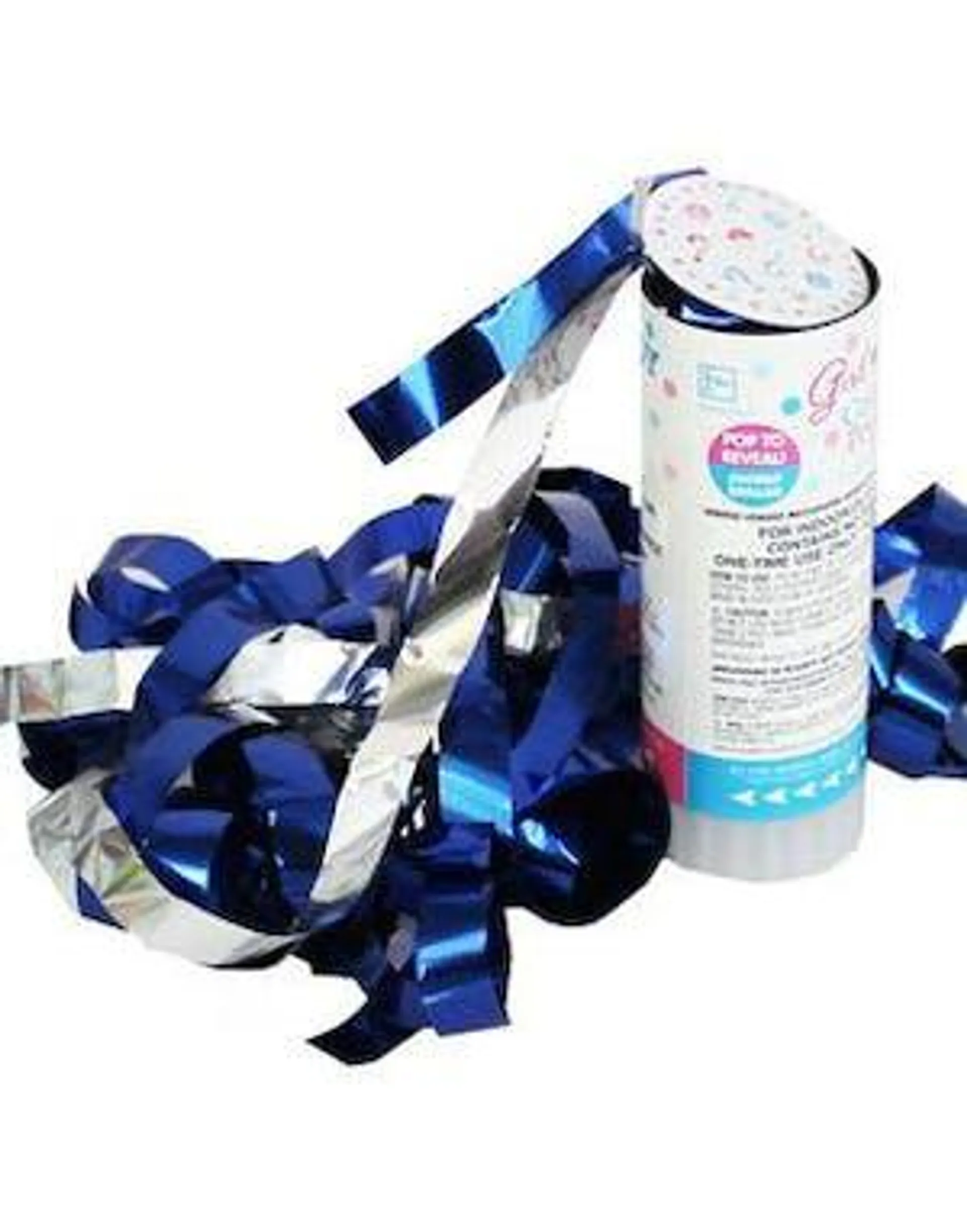 Gender Reveal Mini Konfettikanon Gutt - Blå 11cm