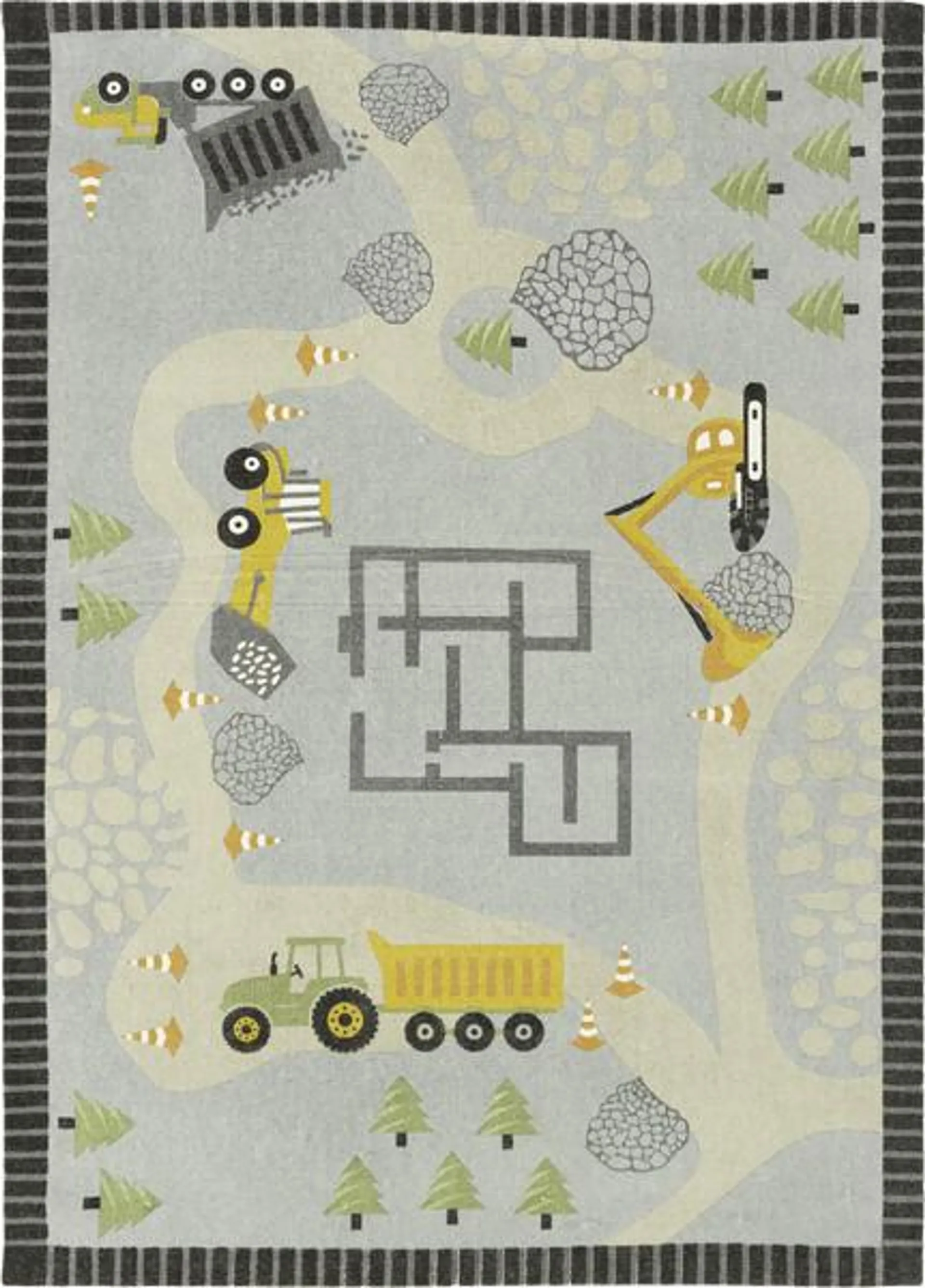 Gravemaskin barneteppe 120x170 cm