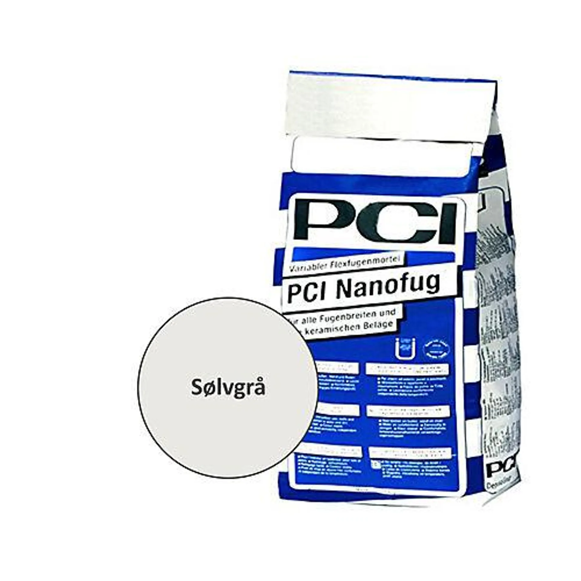 Sementbasert universal fugemasse Nanofug®, Sølvgrå 4 kg