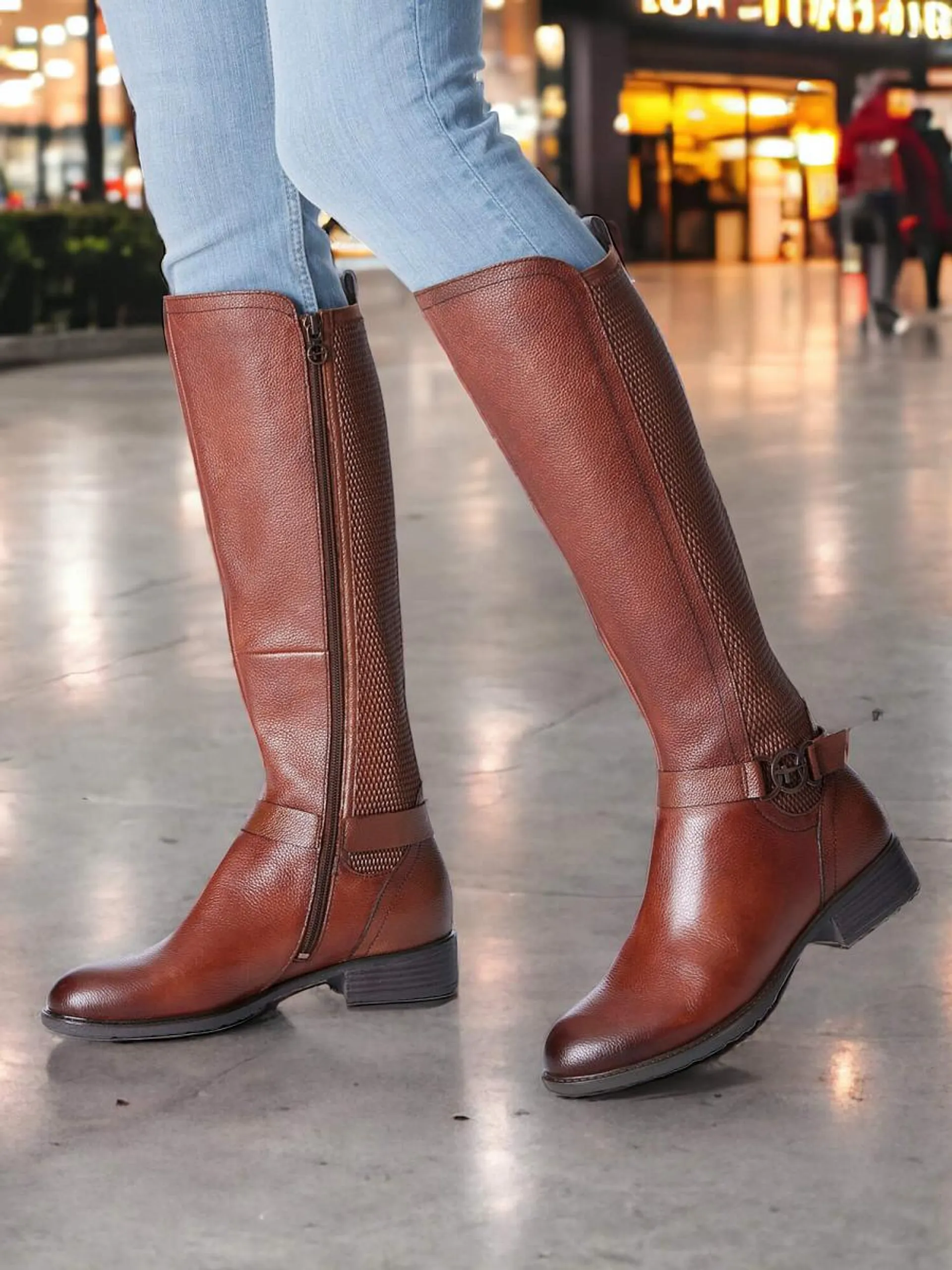 Leather Cognac Boot